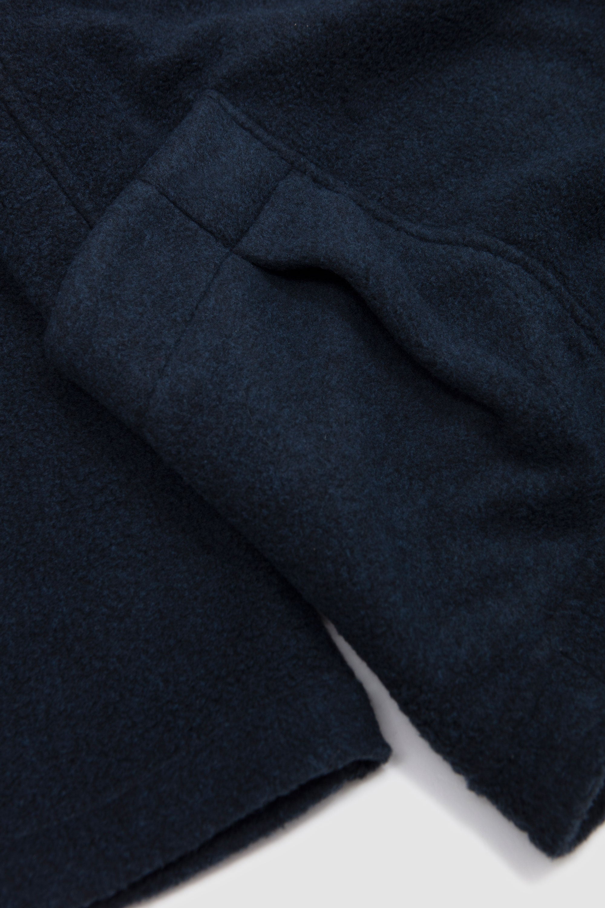 Button Flacked Mixed Fleece Smock Shirt Navy