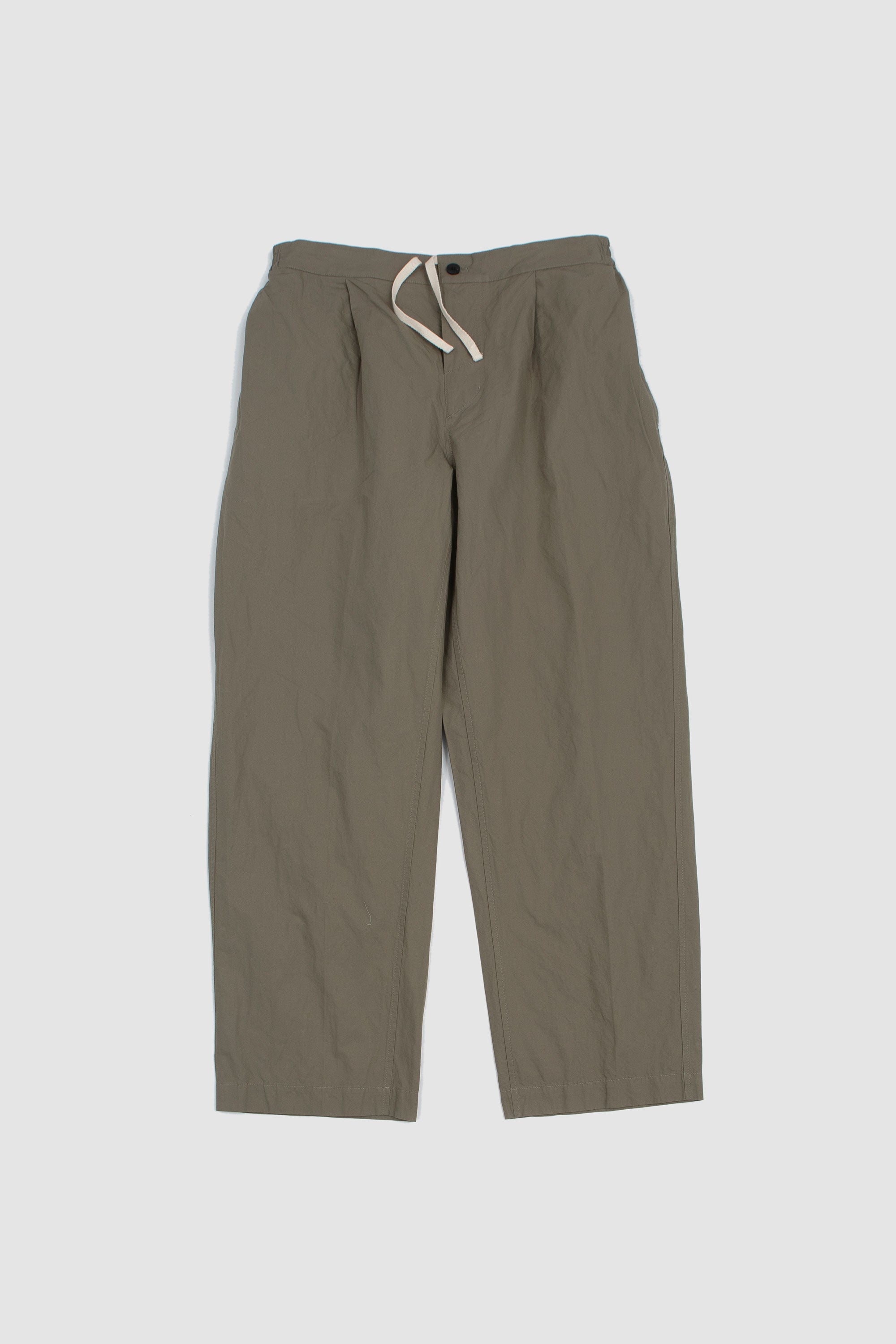 Cotton Metal Tucked Pants Khaki_1