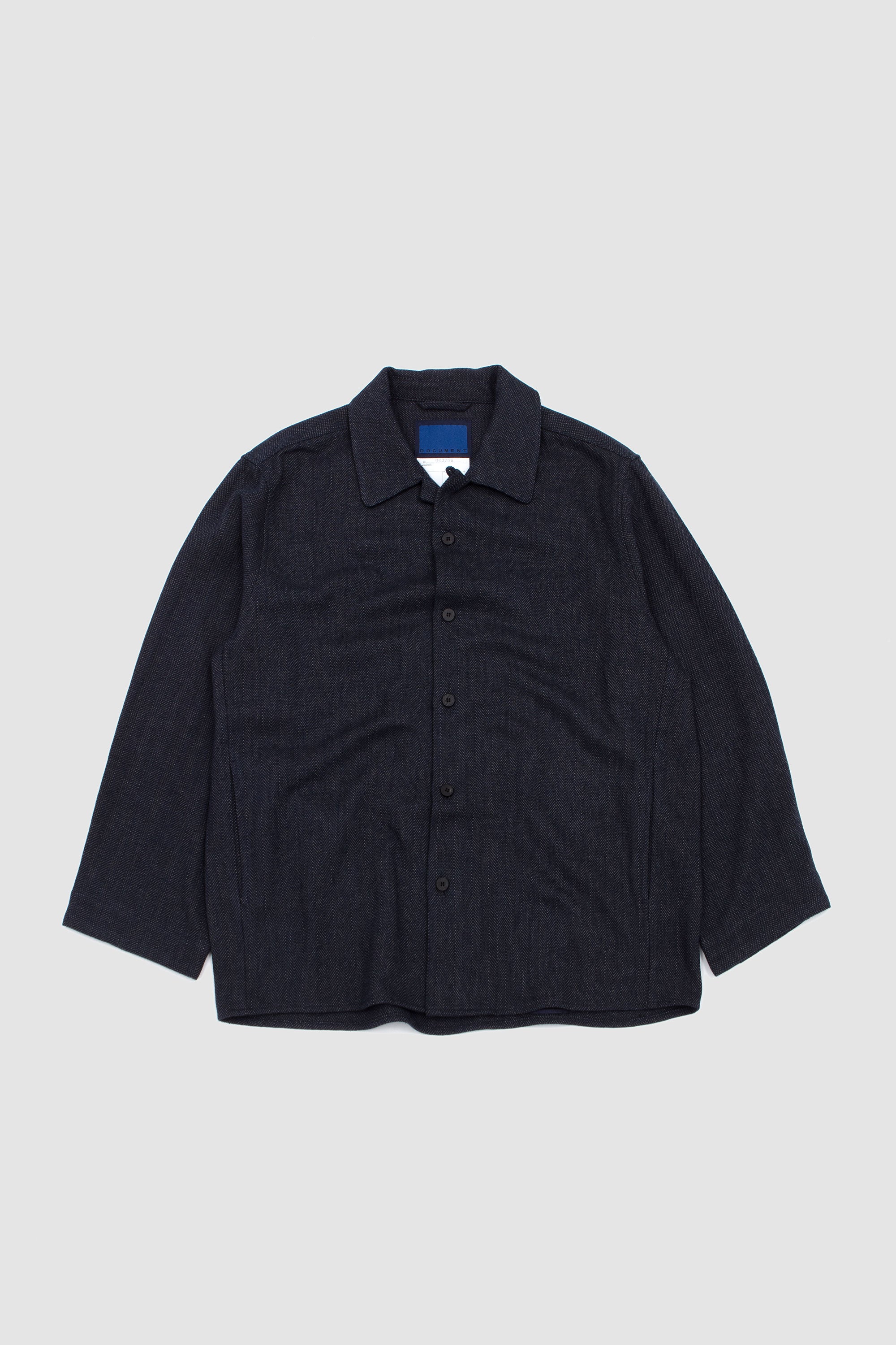 Denim Cotton Oversized Shirt Navy_1