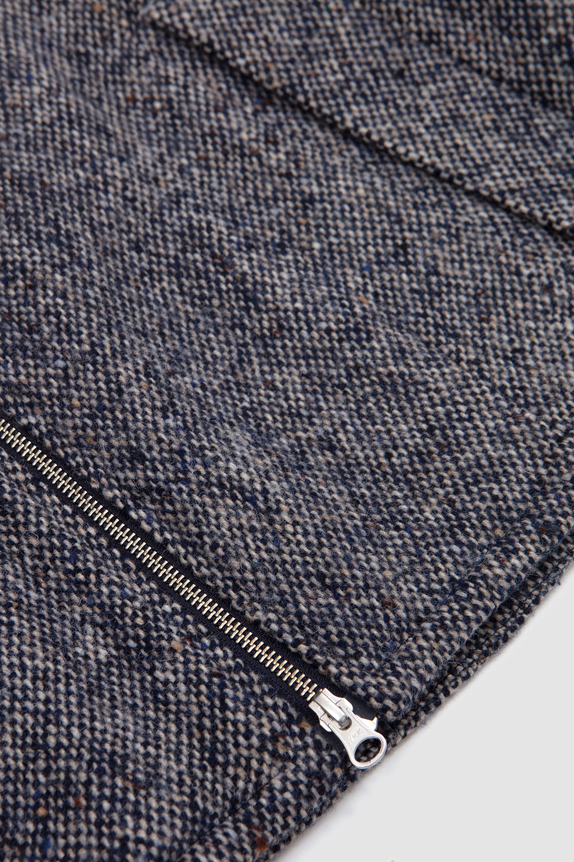 Donegal Tweed Zip Up Jacket Blue