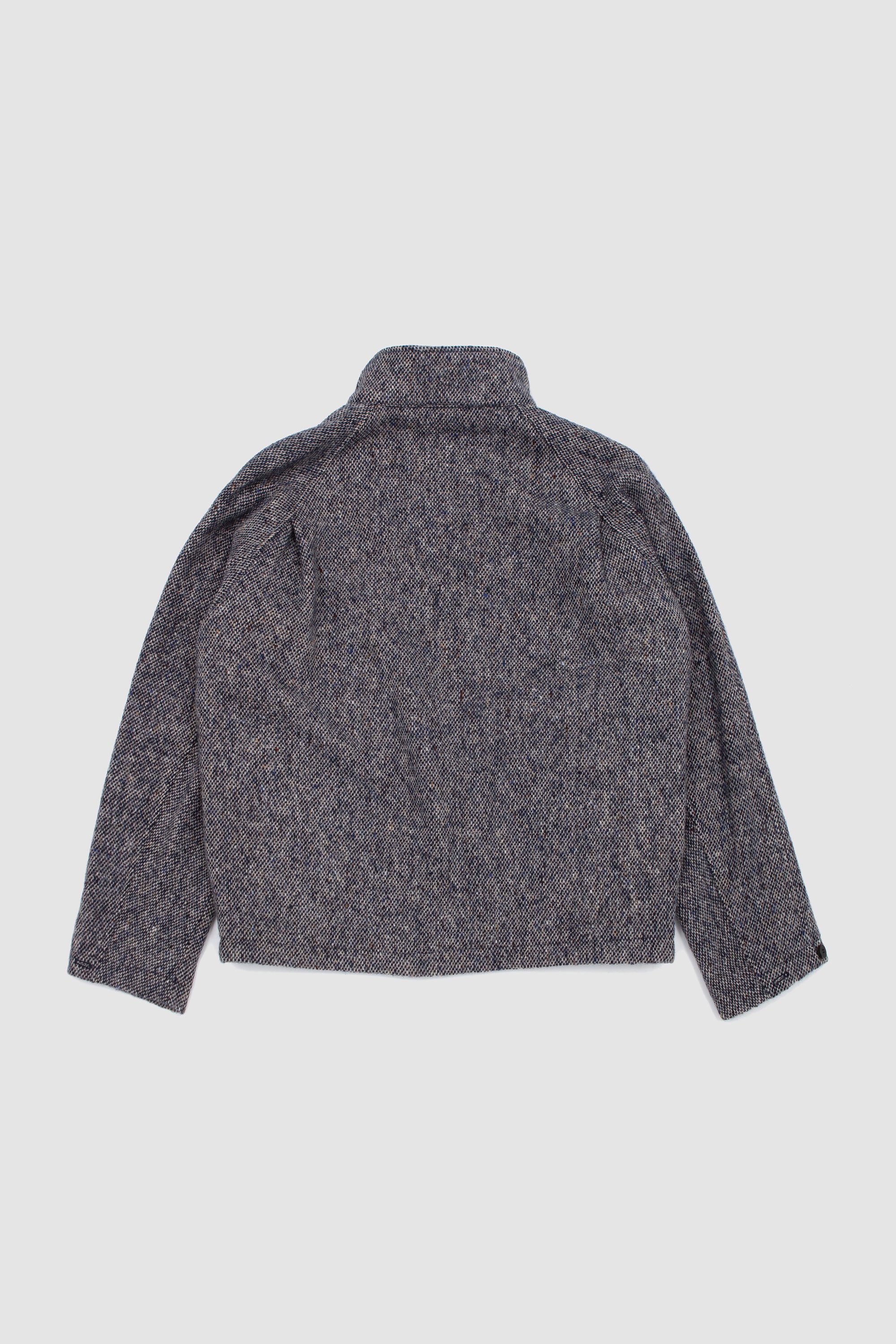 Donegal Tweed Zip Up Jacket Blue_4