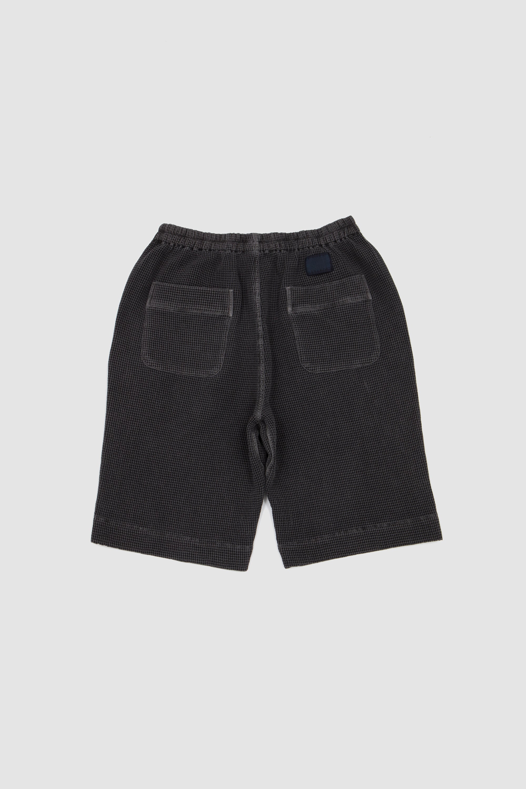 Garment Dyed Waffle Cotton Summer Shorts Grey_4