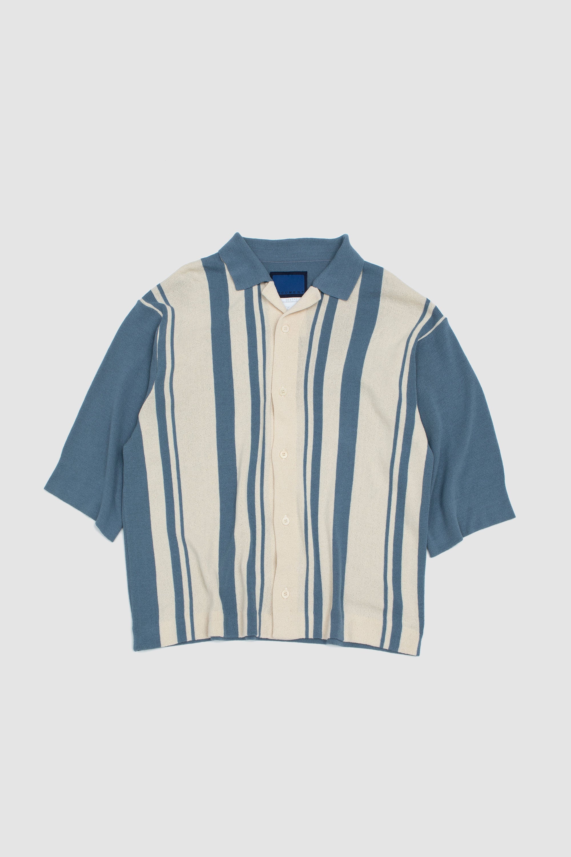 Intarsia Knitting Stripe Sweater Blue_1