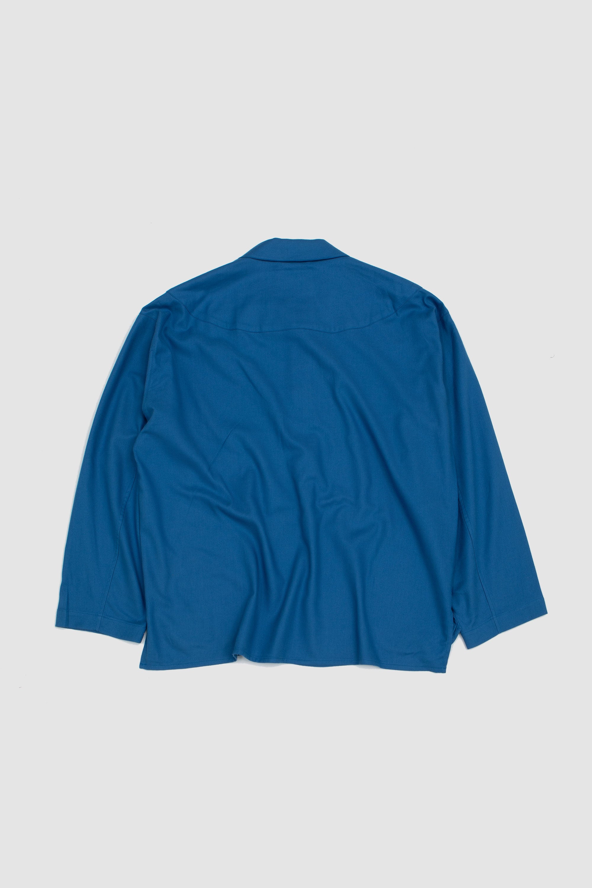 Light Flannel Pullover Shirt Blue_4