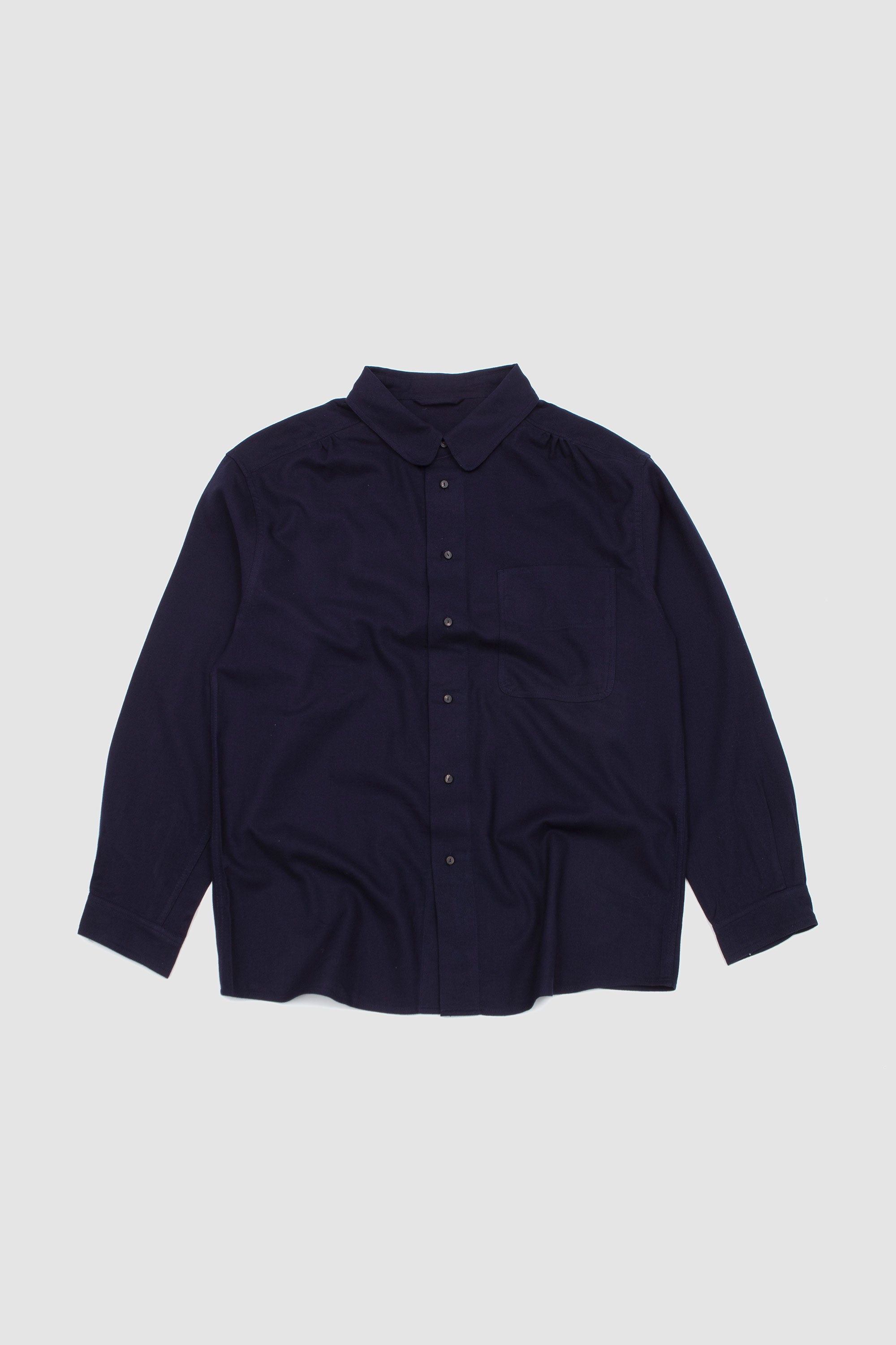 Light Flannel Relaxed Shirt Navy