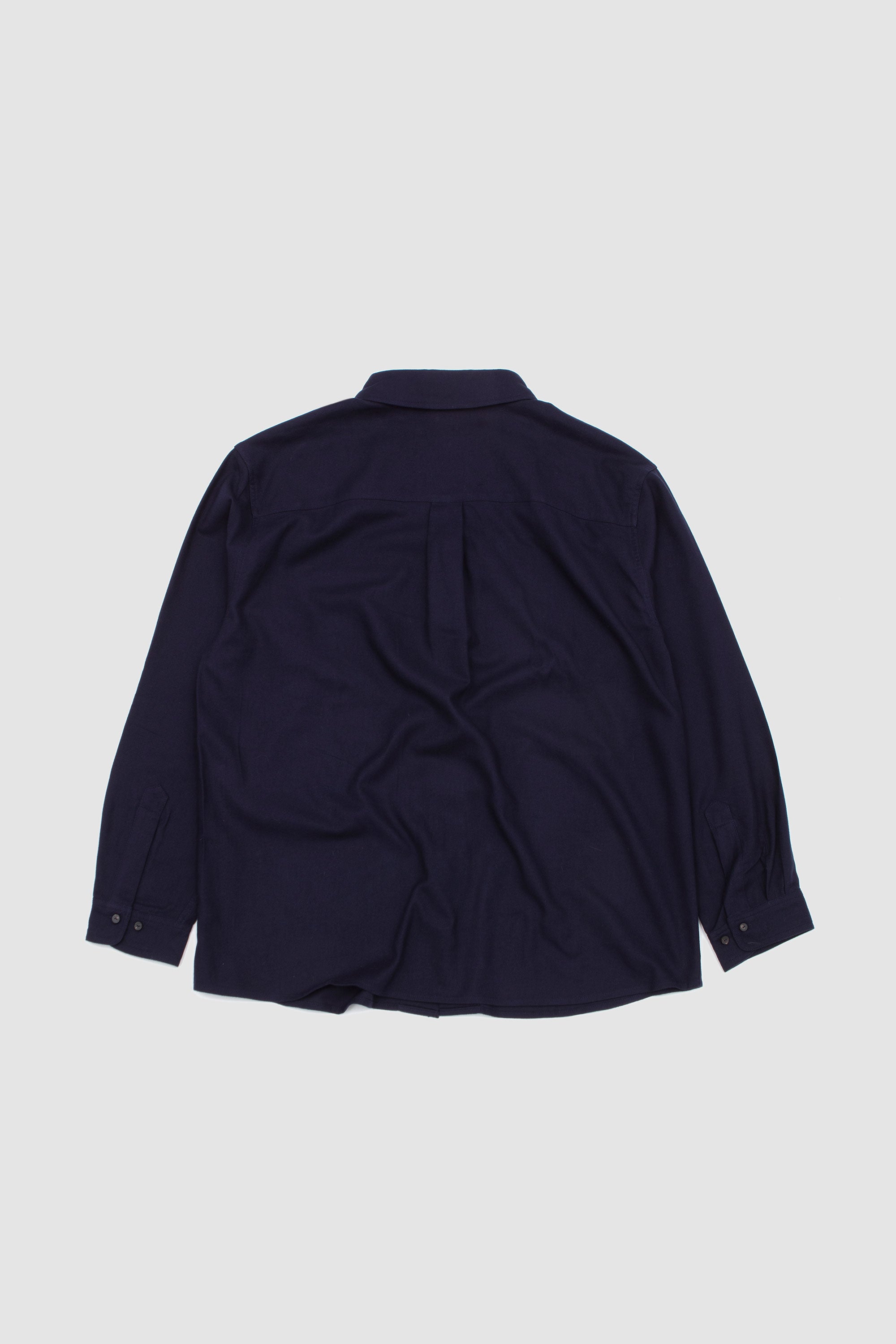 Light Flannel Relaxed Shirt Navy_4