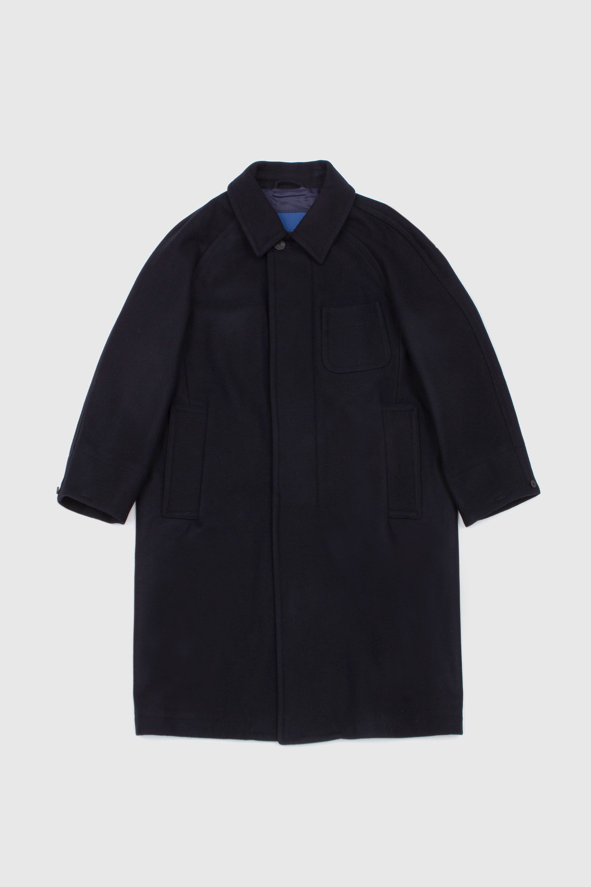 Light Wool Melton Coat Navy