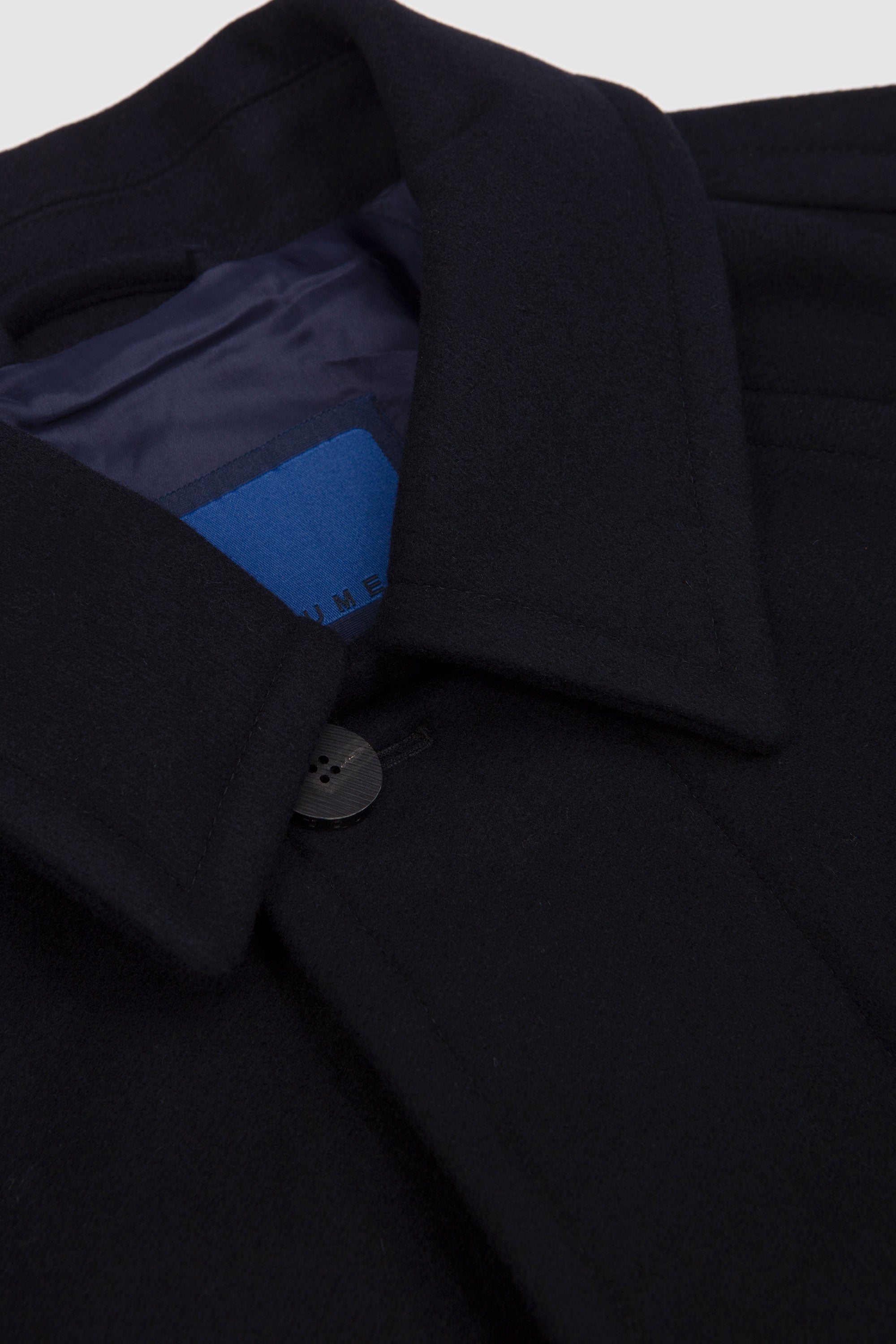 Light Wool Melton Coat Navy