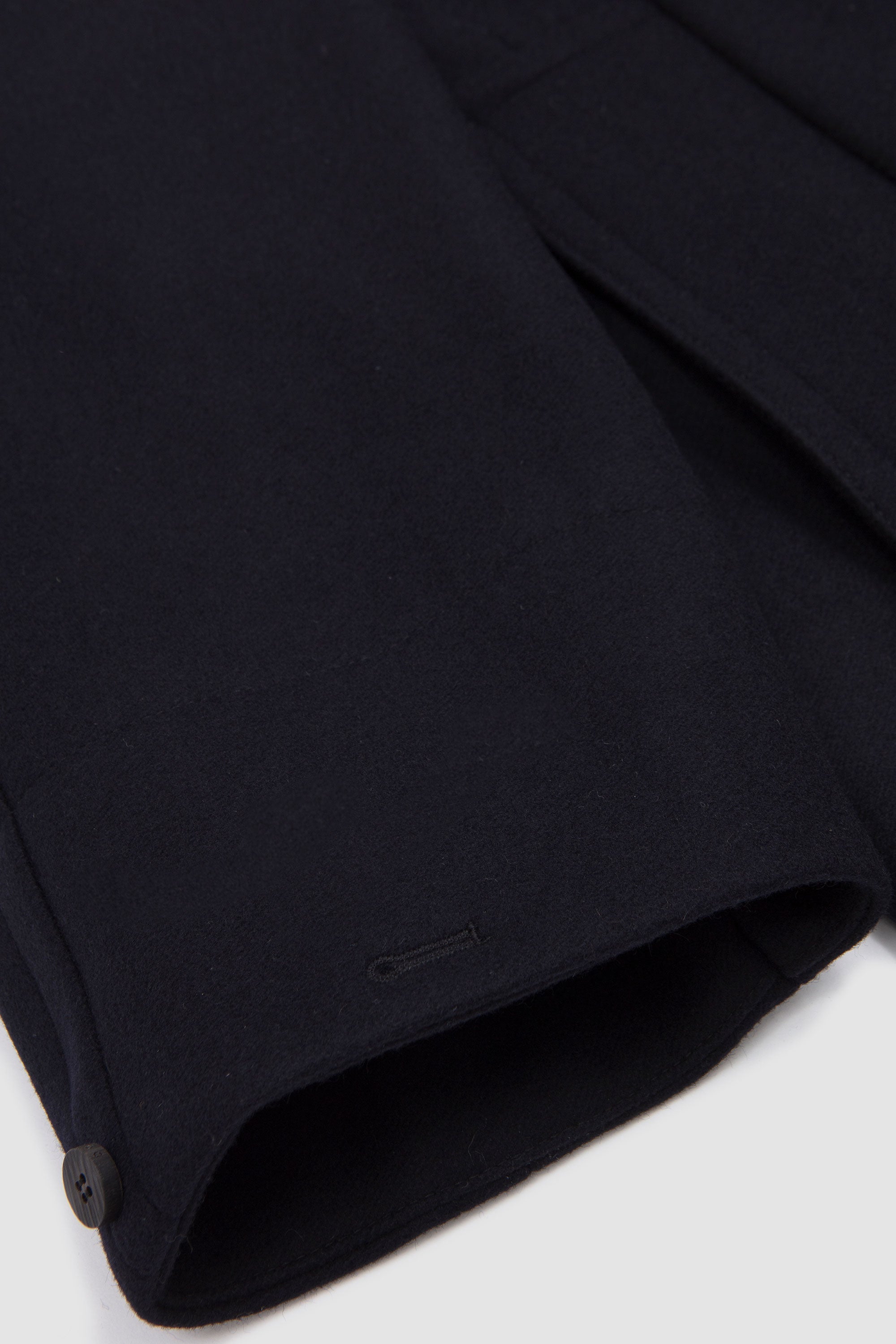 Light Wool Melton Coat Navy