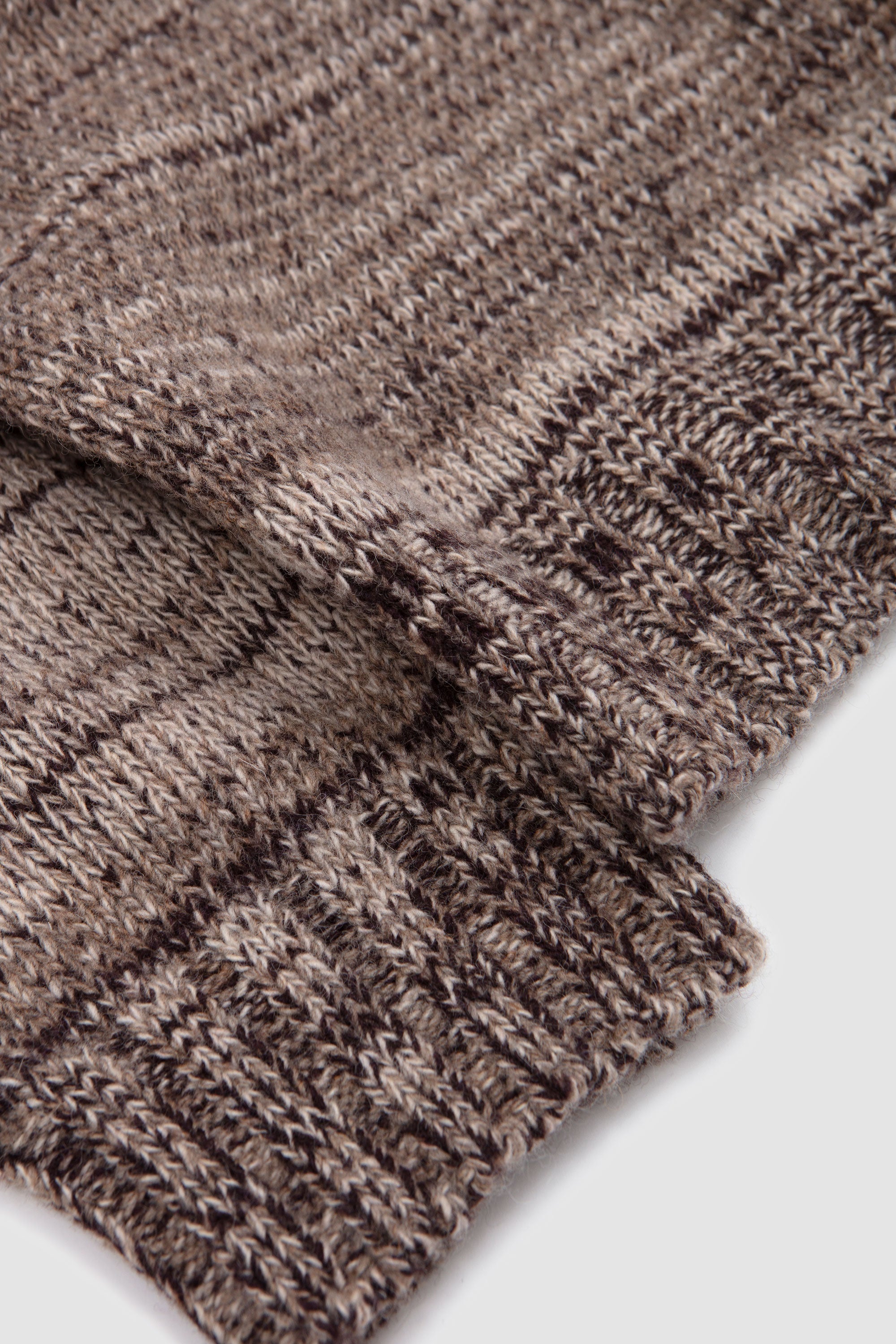 Shetland Wool Tweed Sweater Brown
