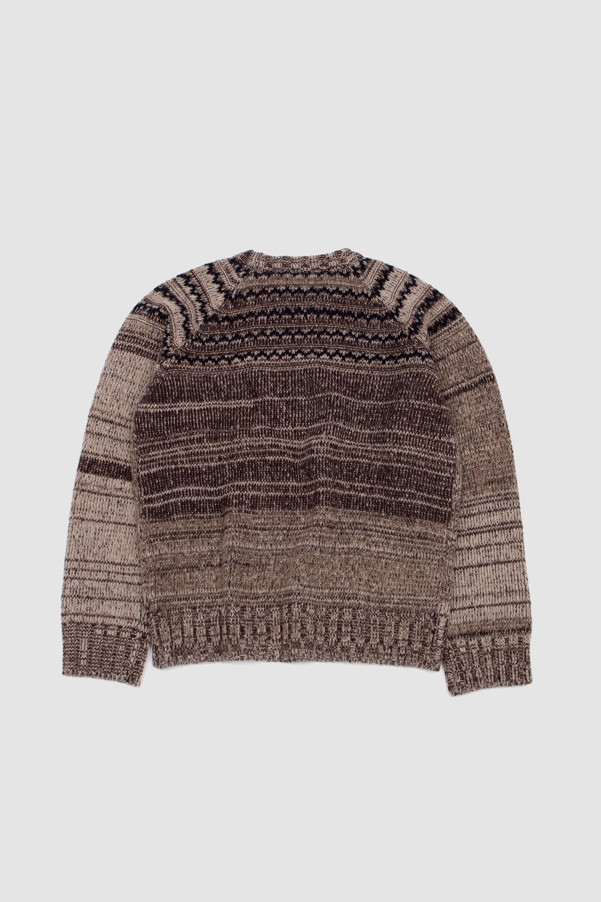 Shetland Wool Tweed Sweater Brown_4