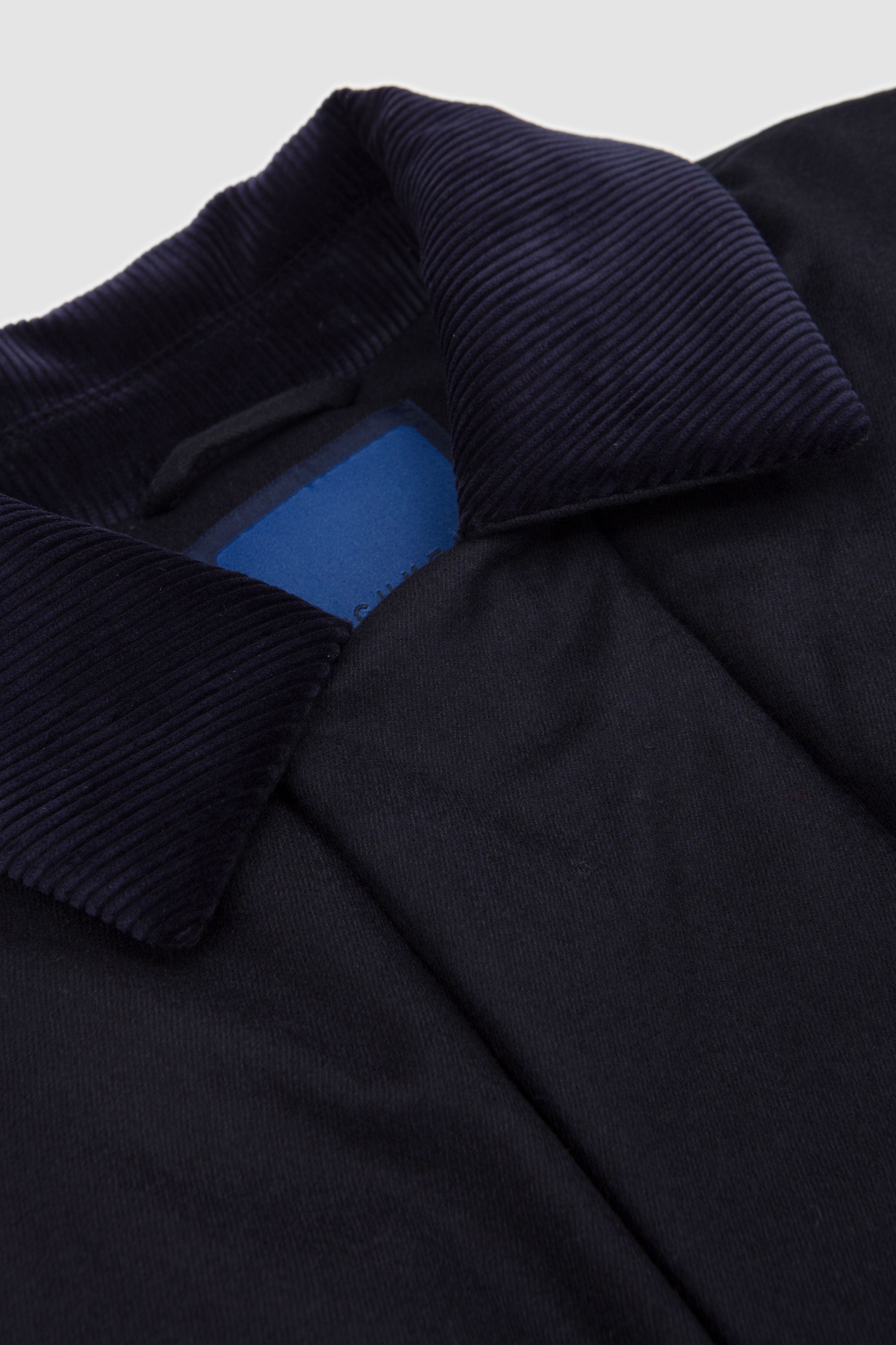 Soft Wool Cashmere Short Down Jacket Navy