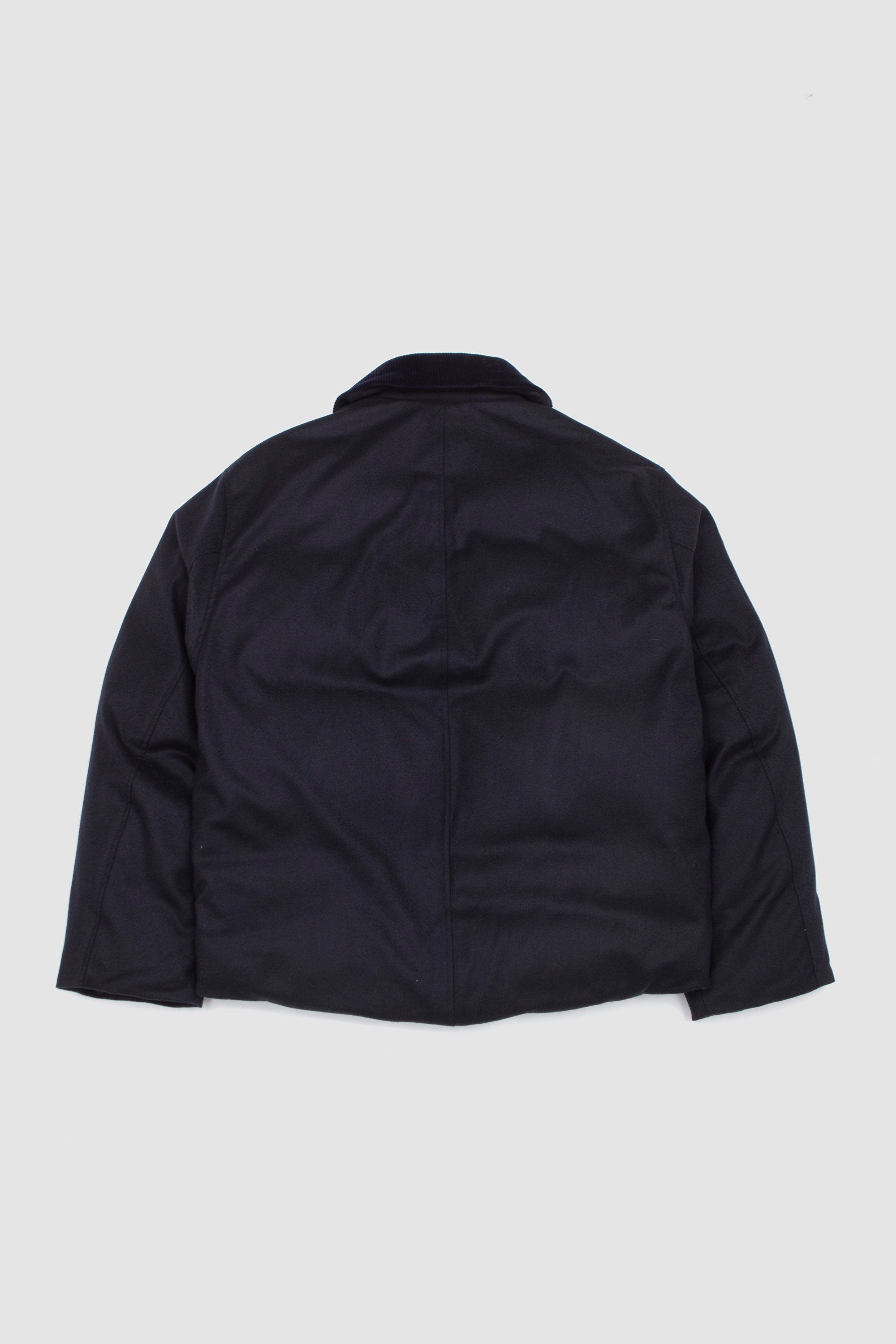 Soft Wool Cashmere Short Down Jacket Navy_4