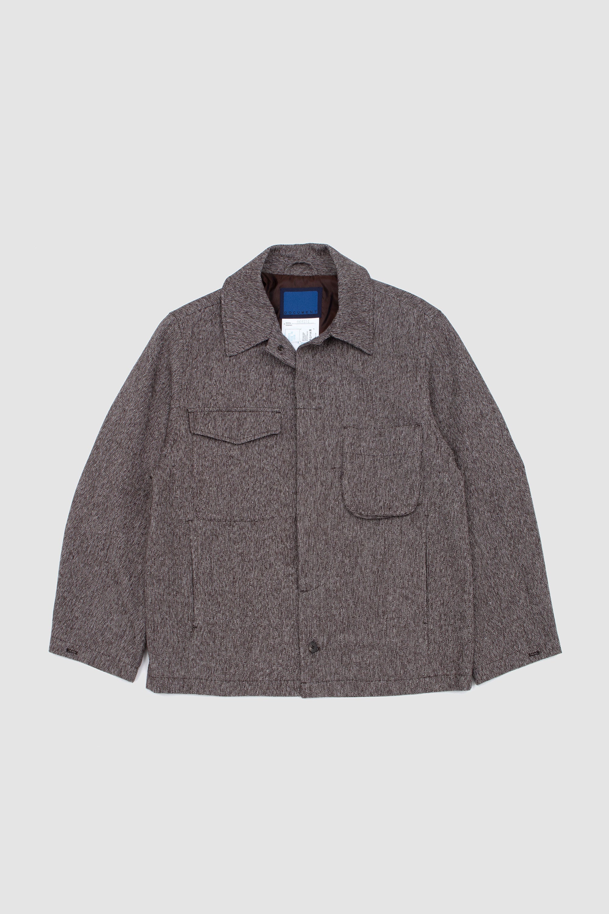 Wool Cotton Denim Field Shirting Jacket Brown