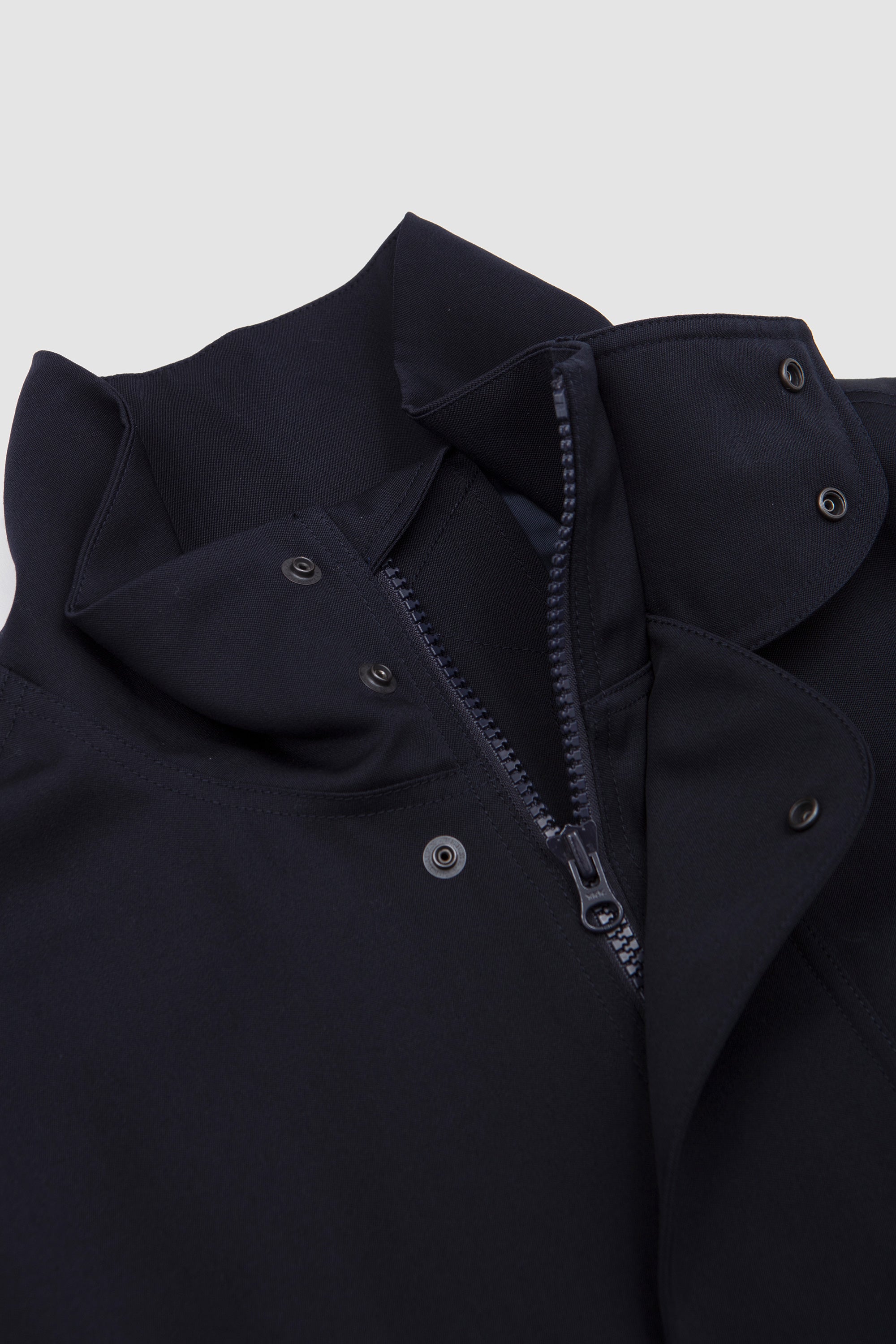 Wool Satin Flight Jacket Navy