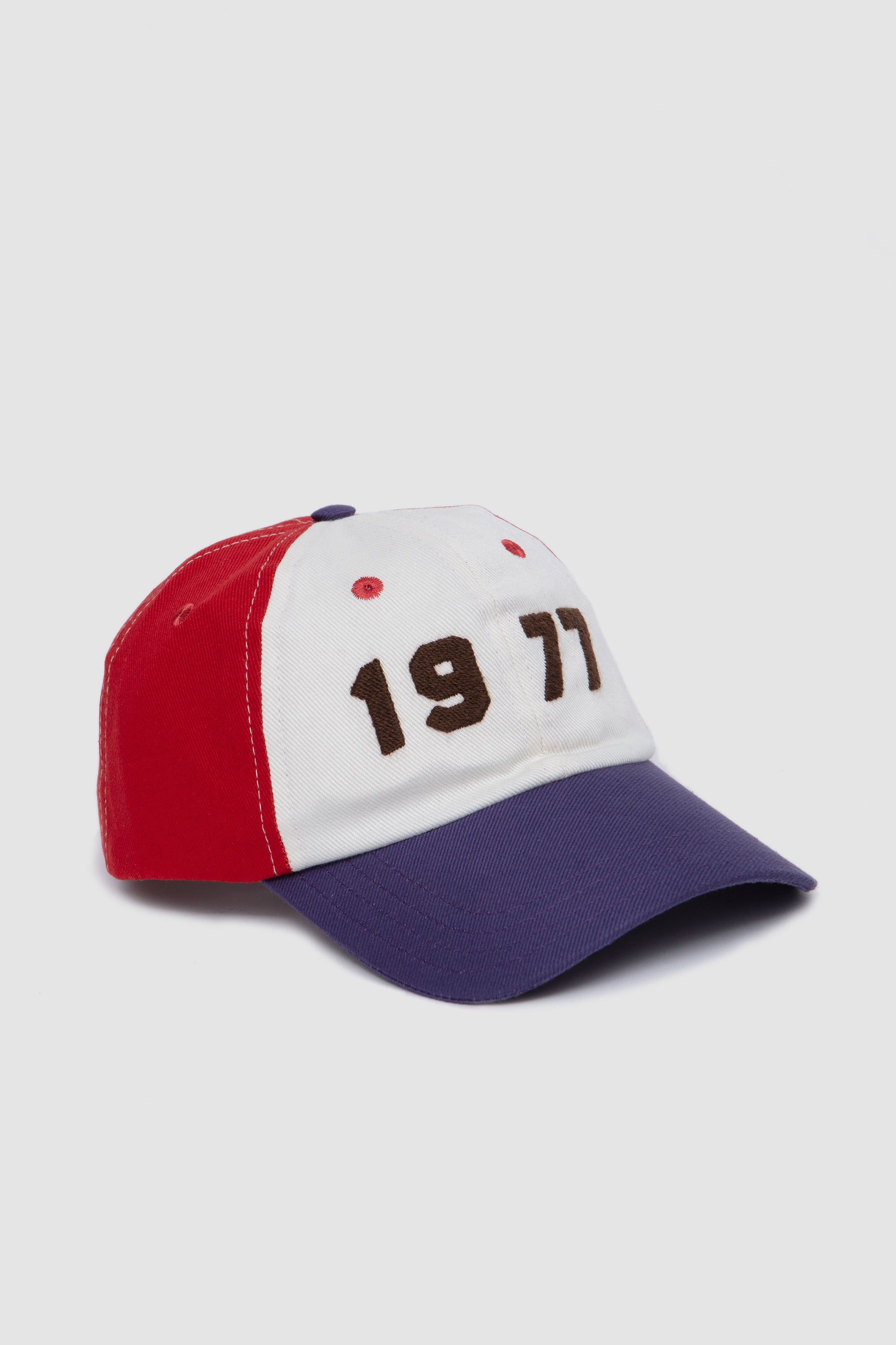 1977 Knitted Patch Baseball Cap White/ Red/ Purple