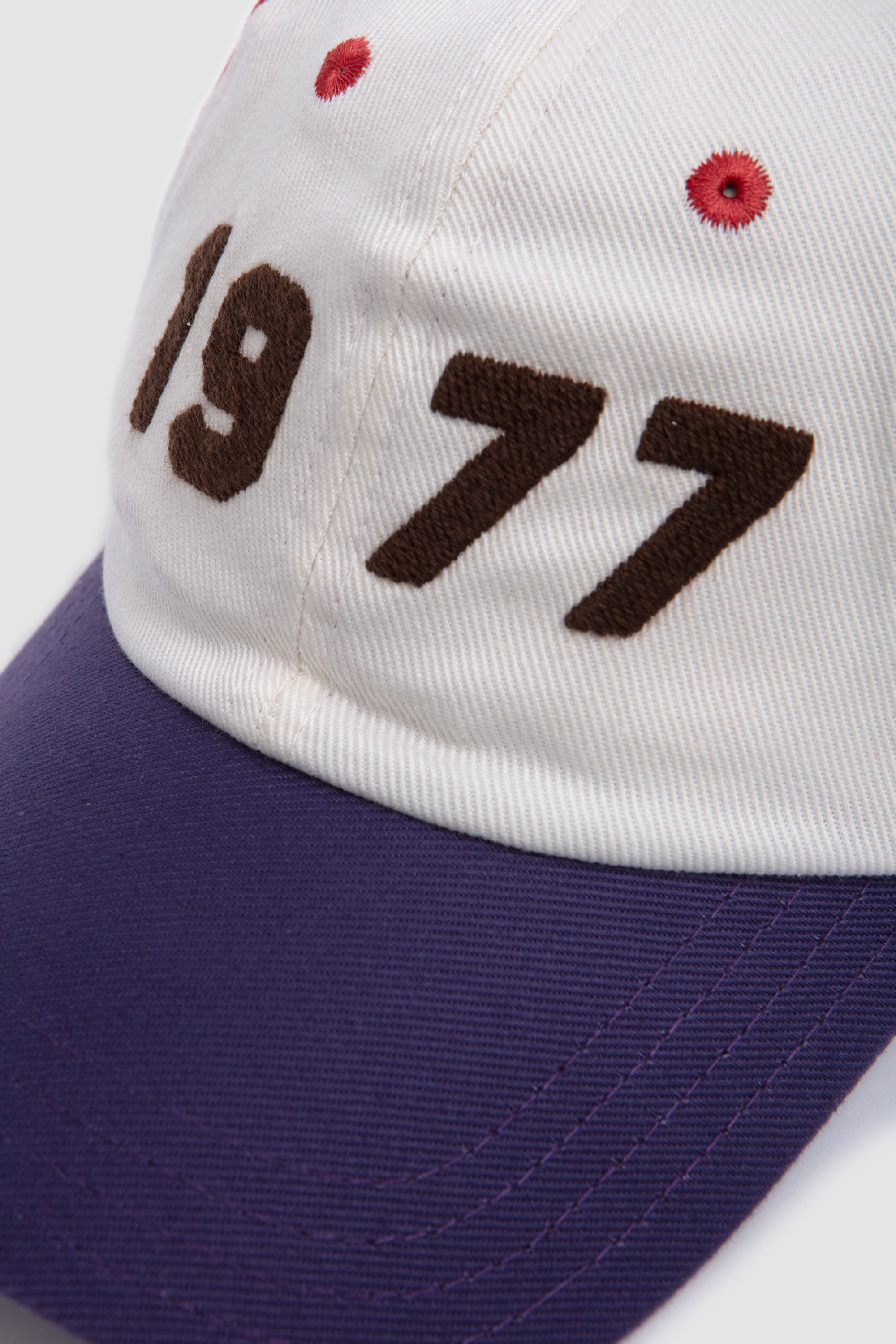 1977 Knitted Patch Baseball Cap White/ Red/ Purple
