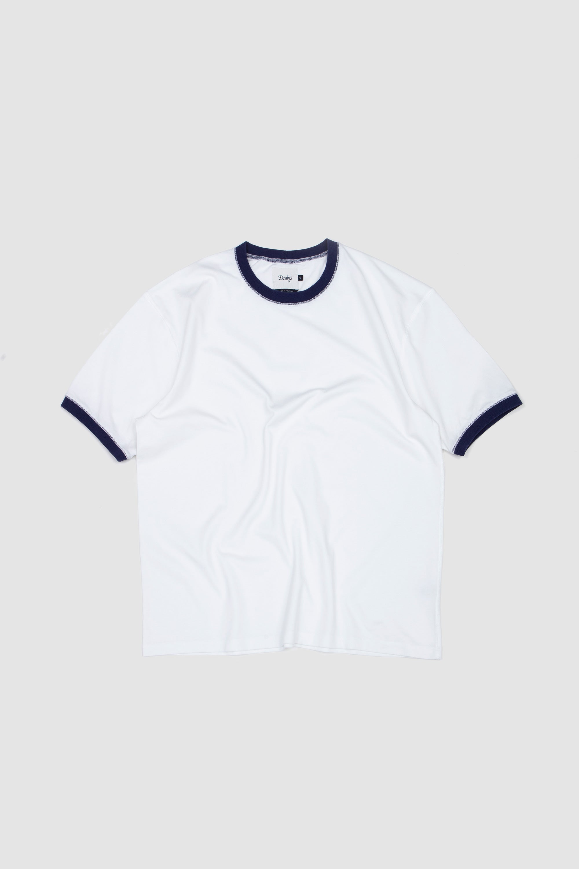 Accent Ringer Tee White/ Navy