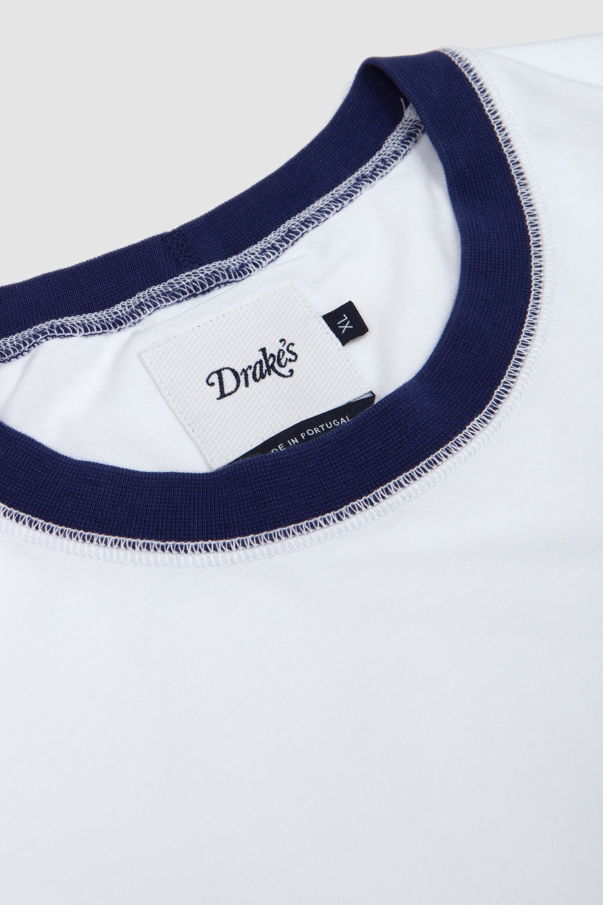 Accent Ringer Tee White/ Navy