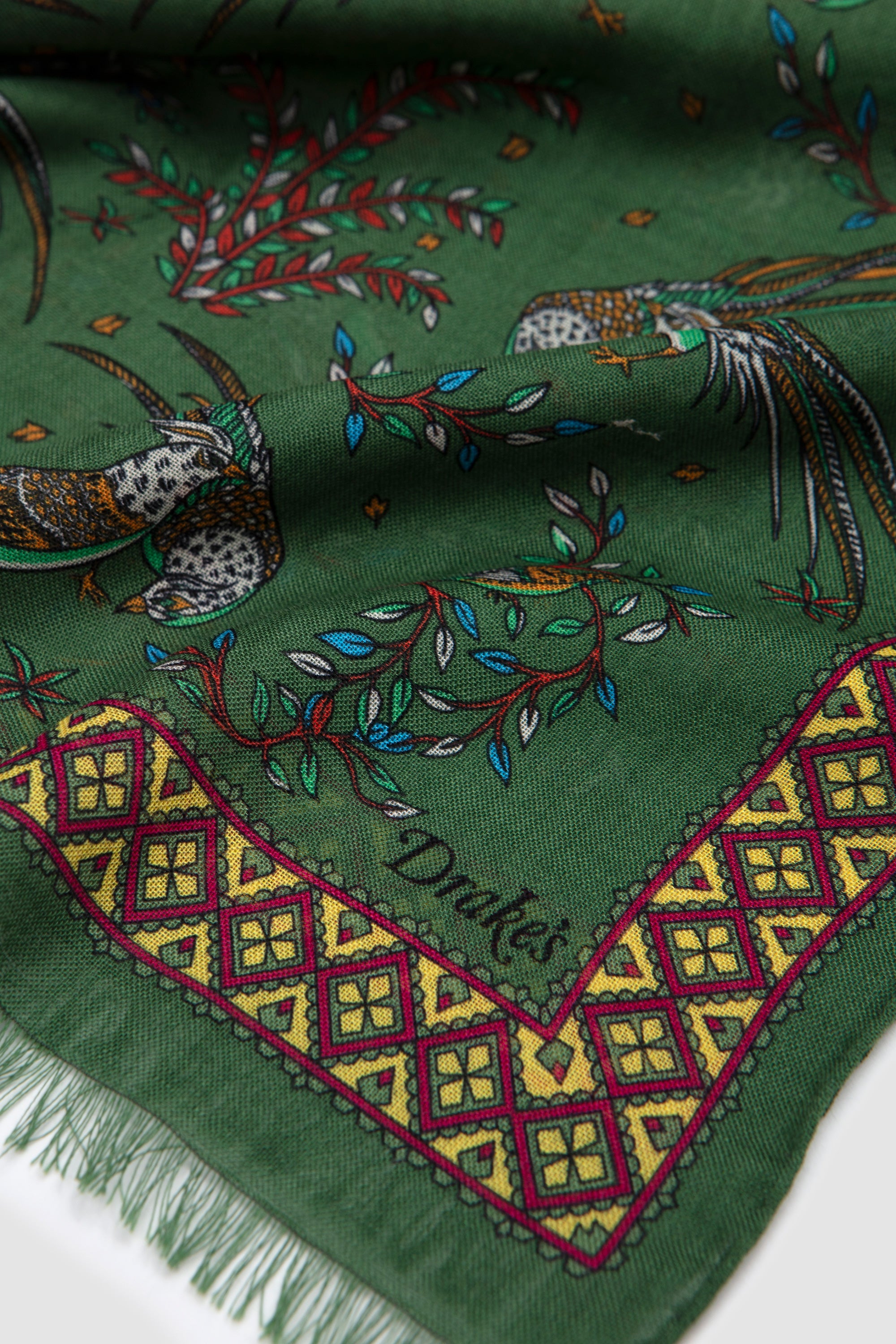 Bird Of Paradise Print Scarf Olive