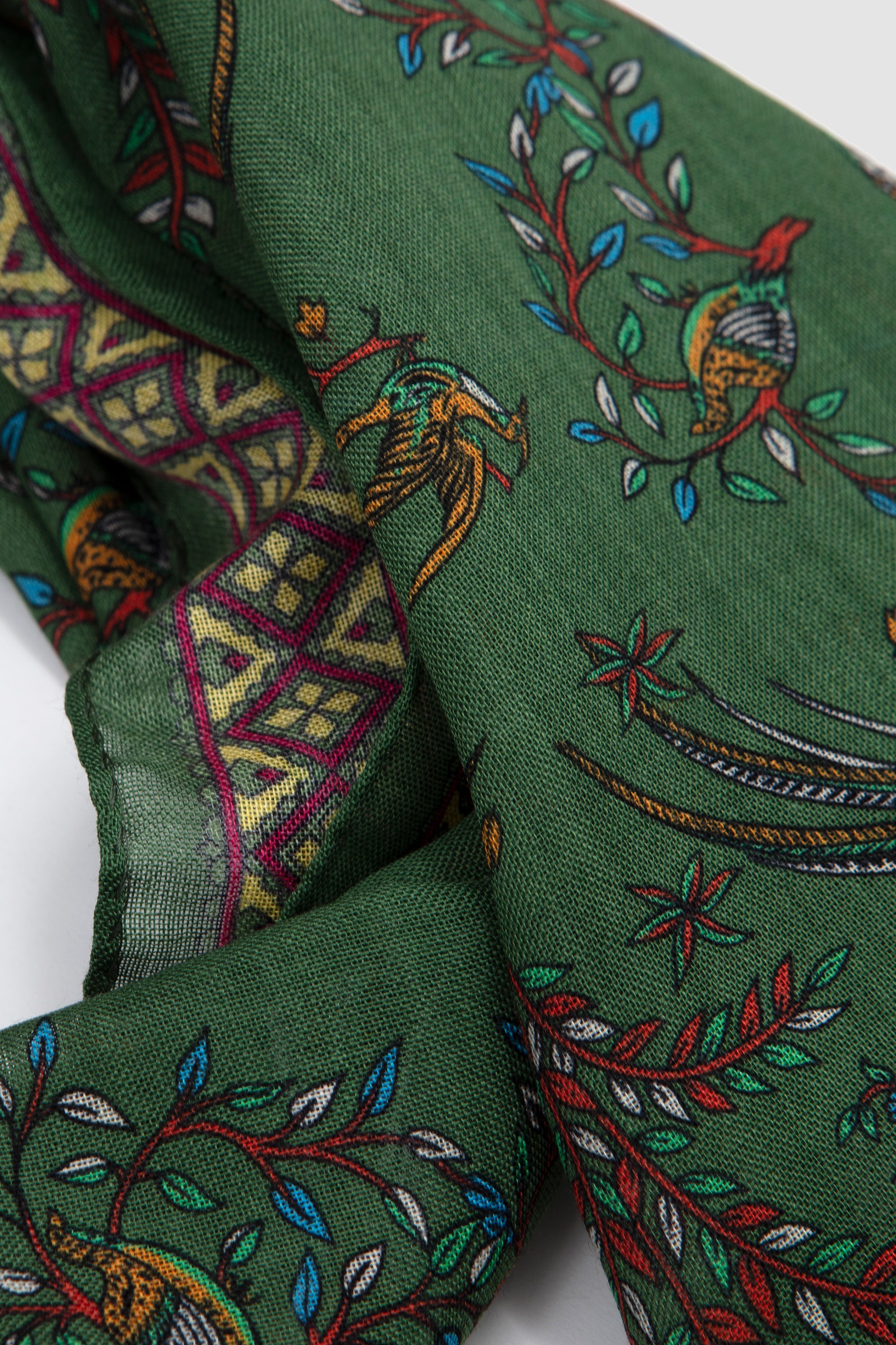 Bird Of Paradise Print Scarf Olive_4