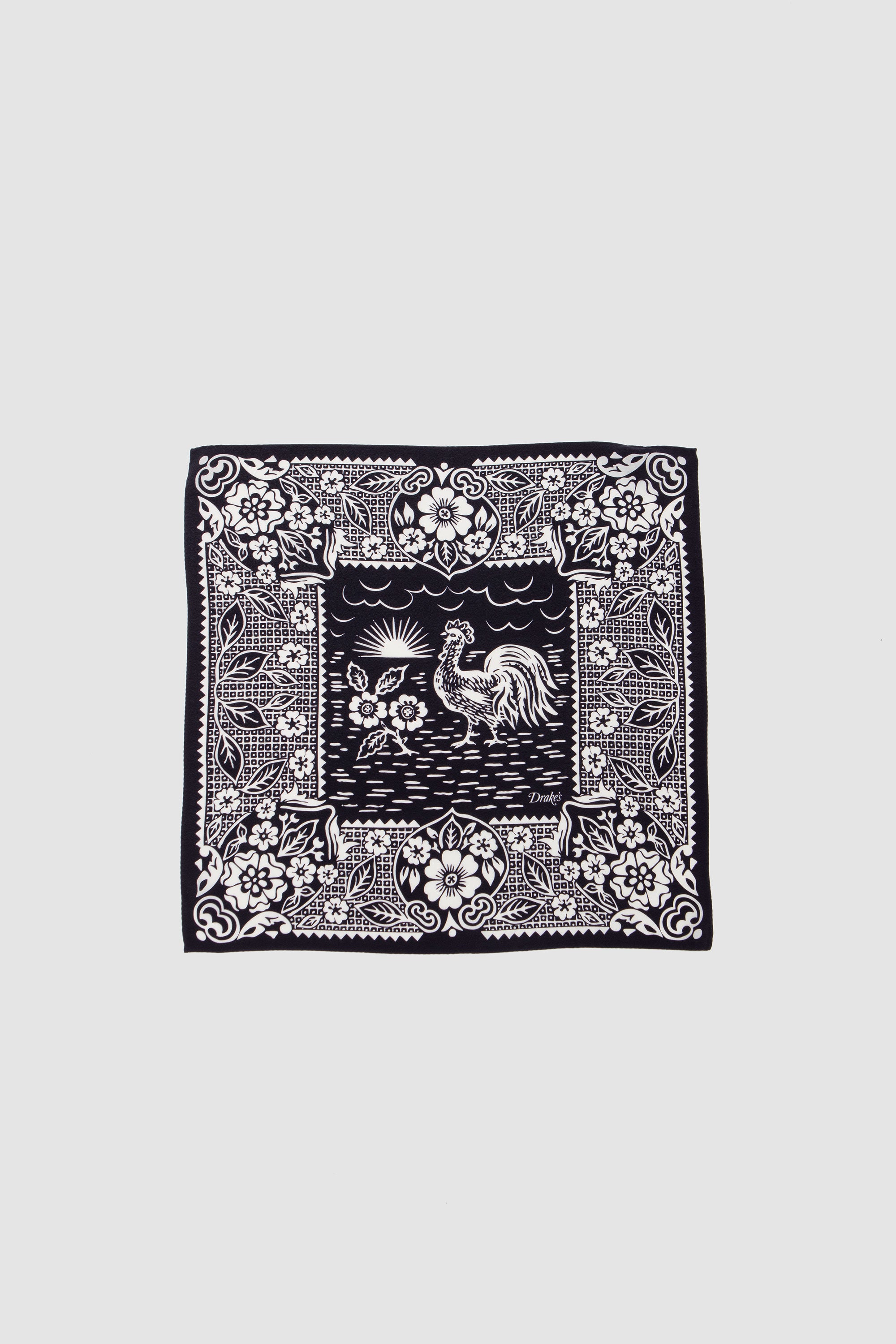 Cockerel Pocket Square Navy_2