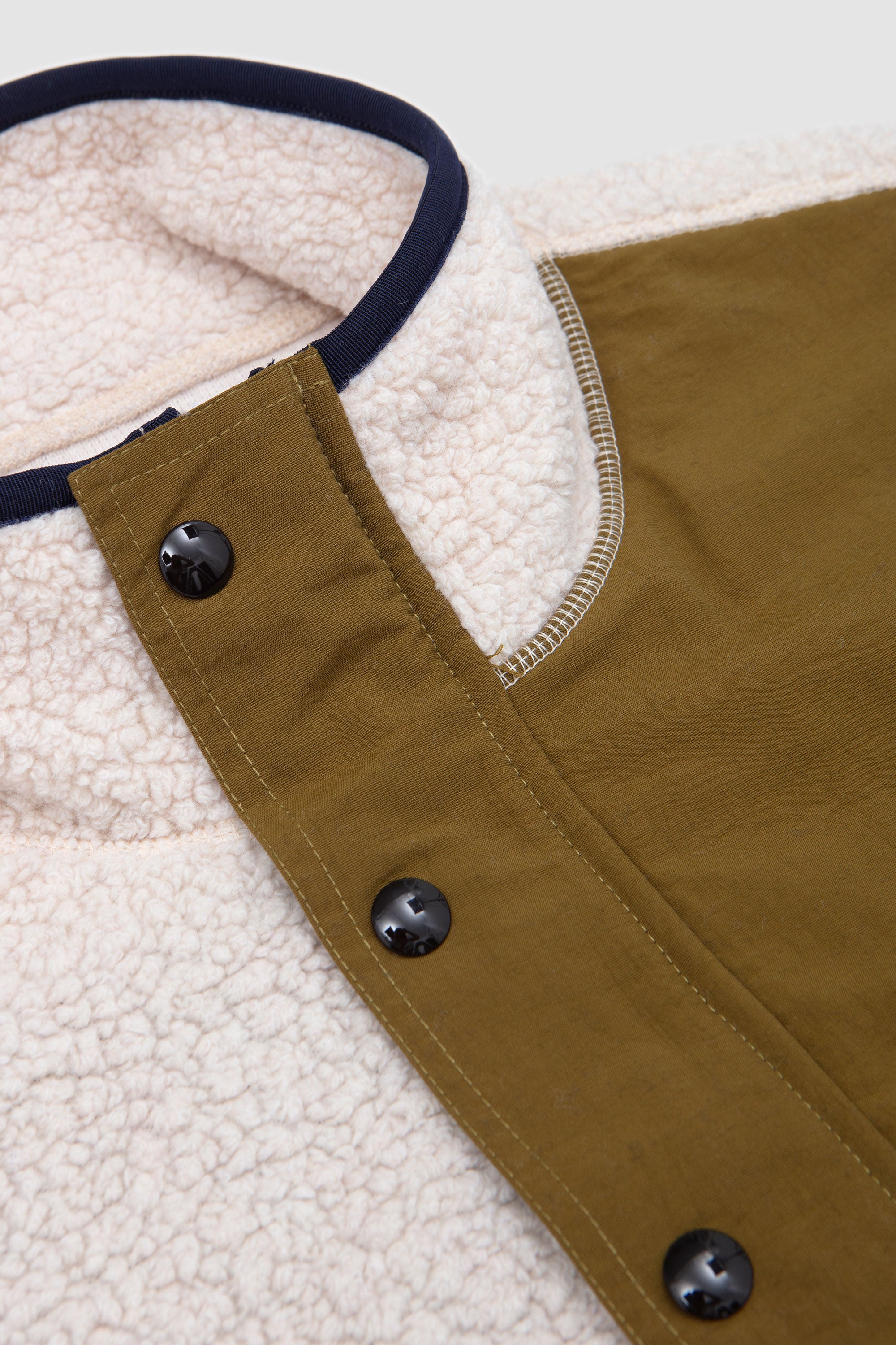 Colourclock Half Zip Fleece Navy/ Ecru/ Olive