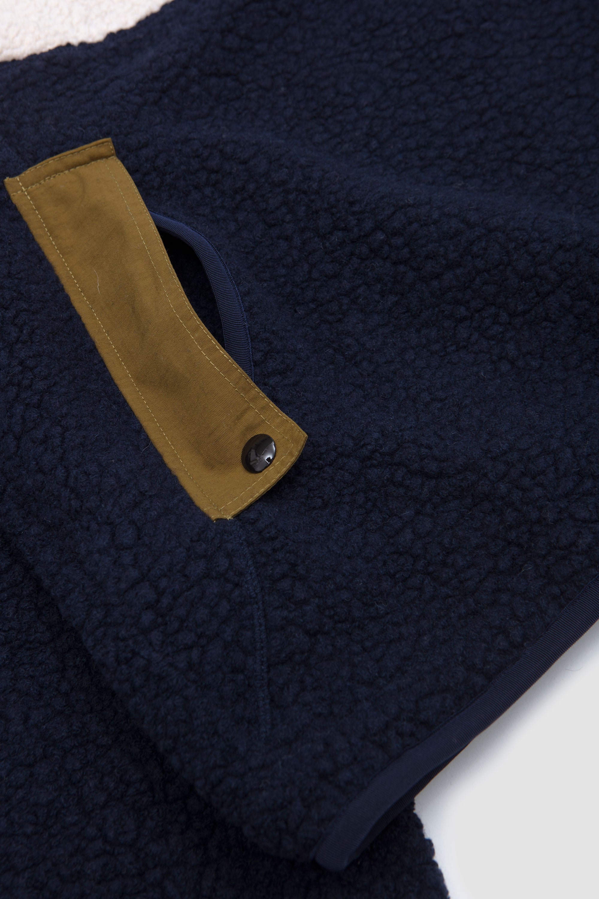 Colourclock Half Zip Fleece Navy/ Ecru/ Olive