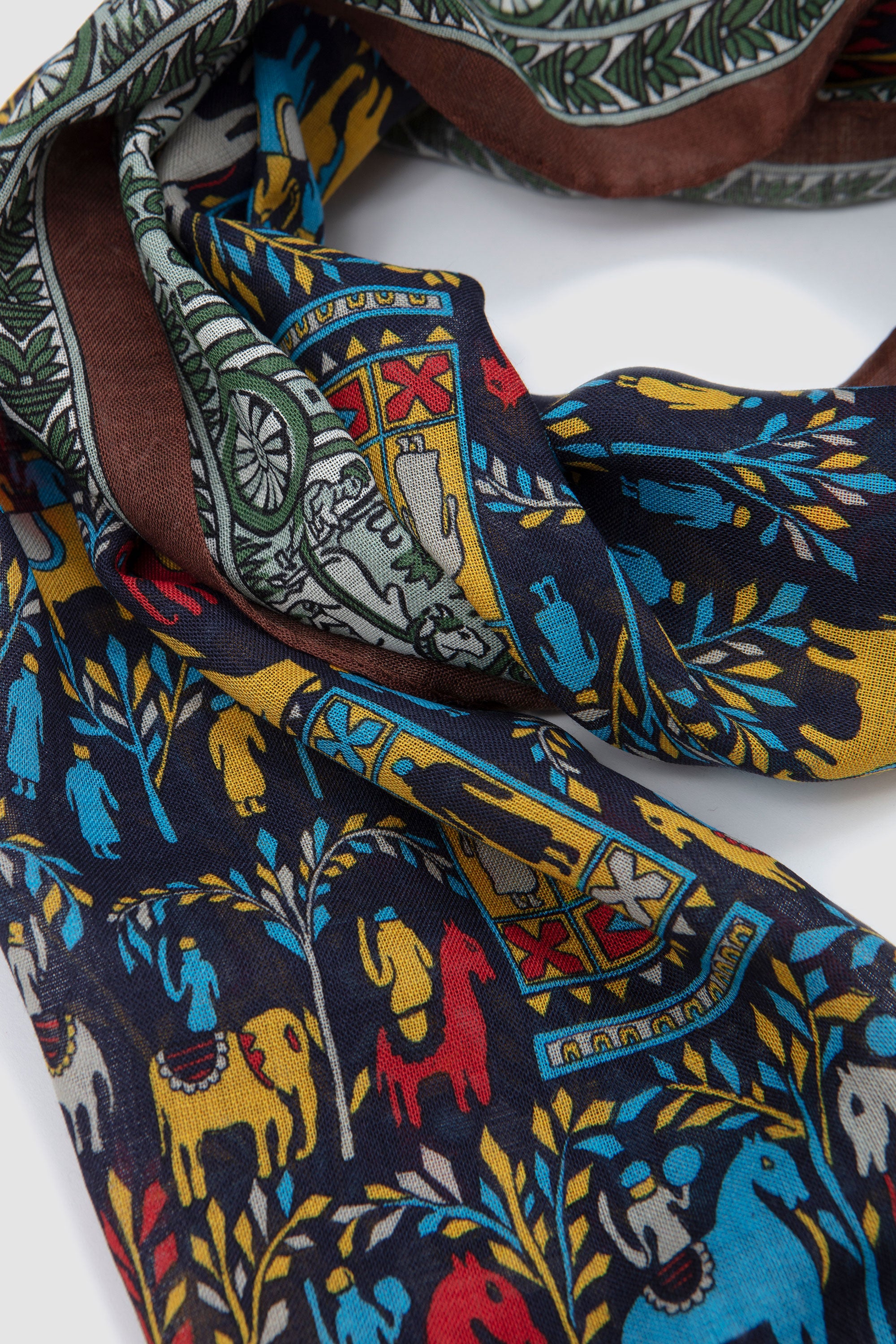 Elephant Village Printed Scarf Navy_4