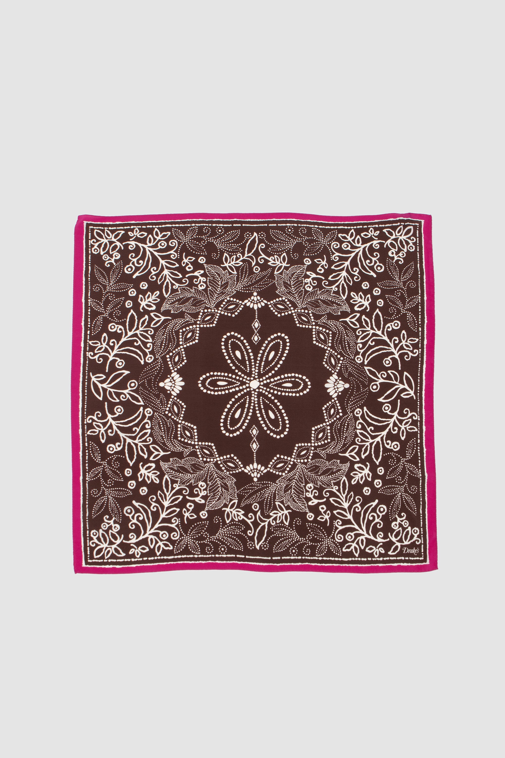 Floral Paisley Bandana Brown/ Magenta_1