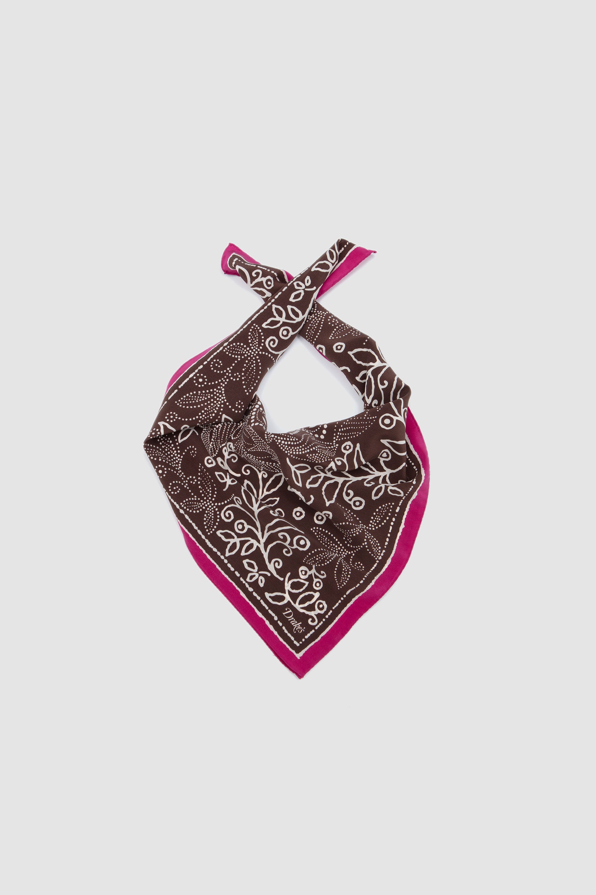 Floral Paisley Bandana Brown/ Magenta_2
