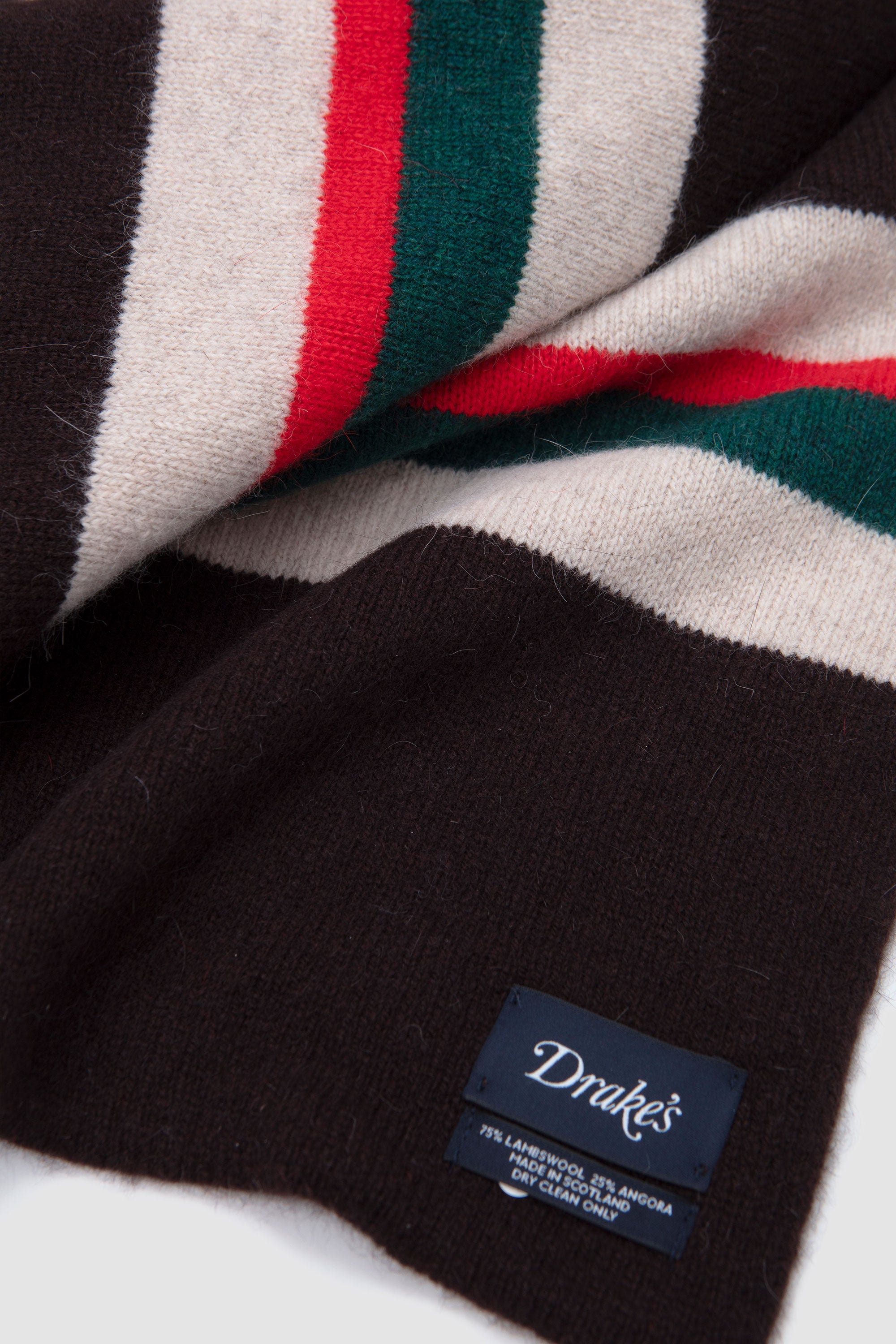 Geelongora Striped Tubular Scarf Brown, Red/ Green_3