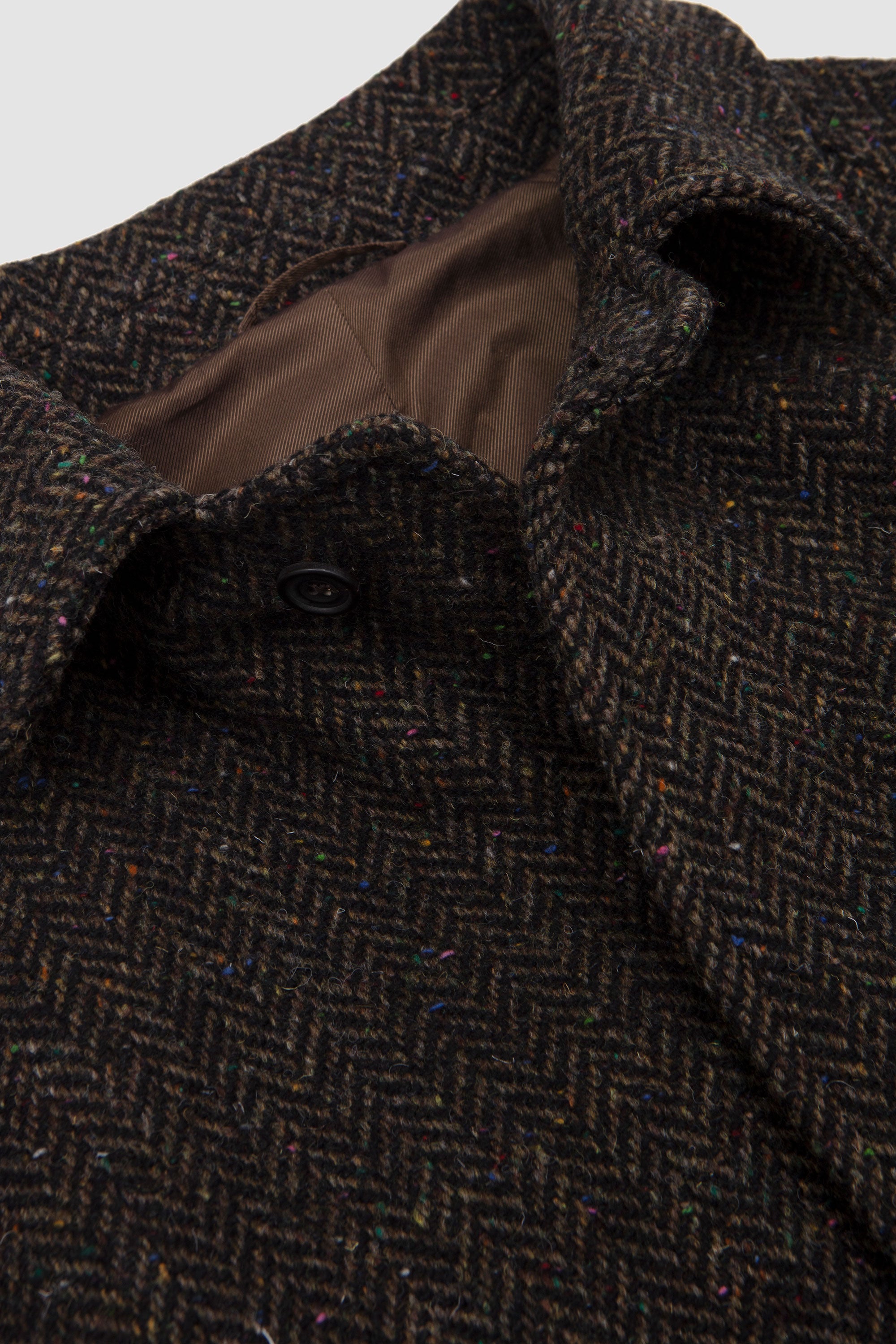Herringbone Raglan Overcoat Brown