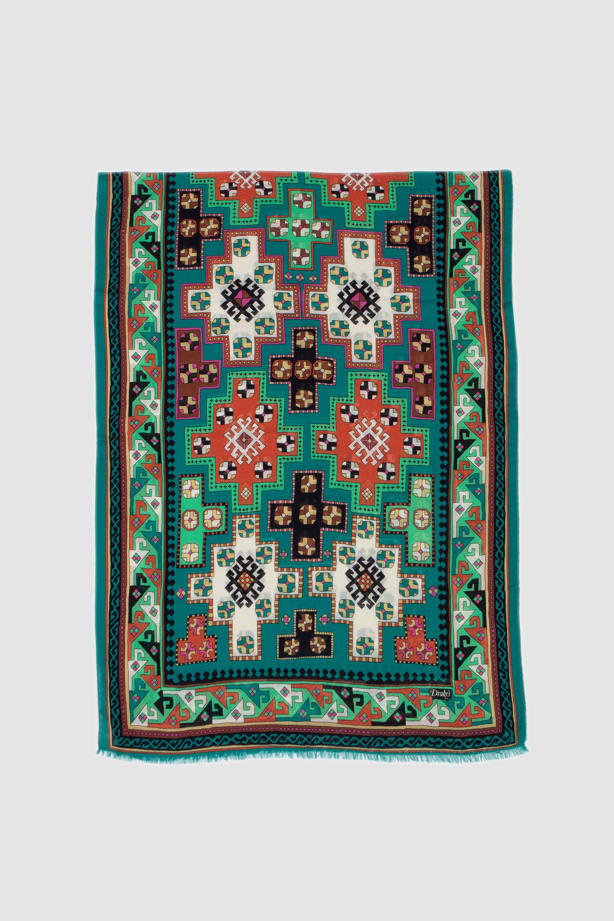 Kelim Printed Scarf Teal