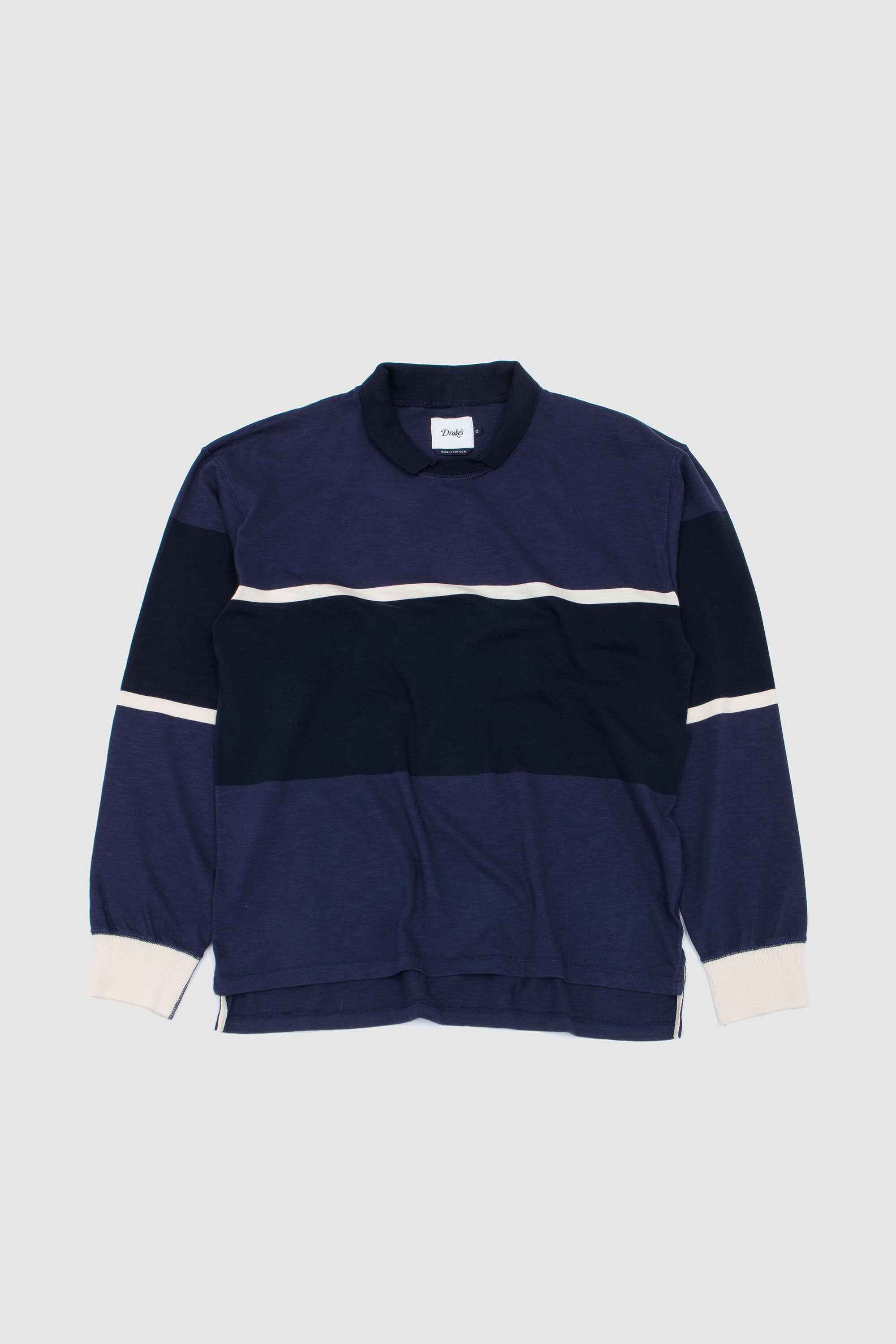 Mock Neck Flame Dark Navy/ Ecru