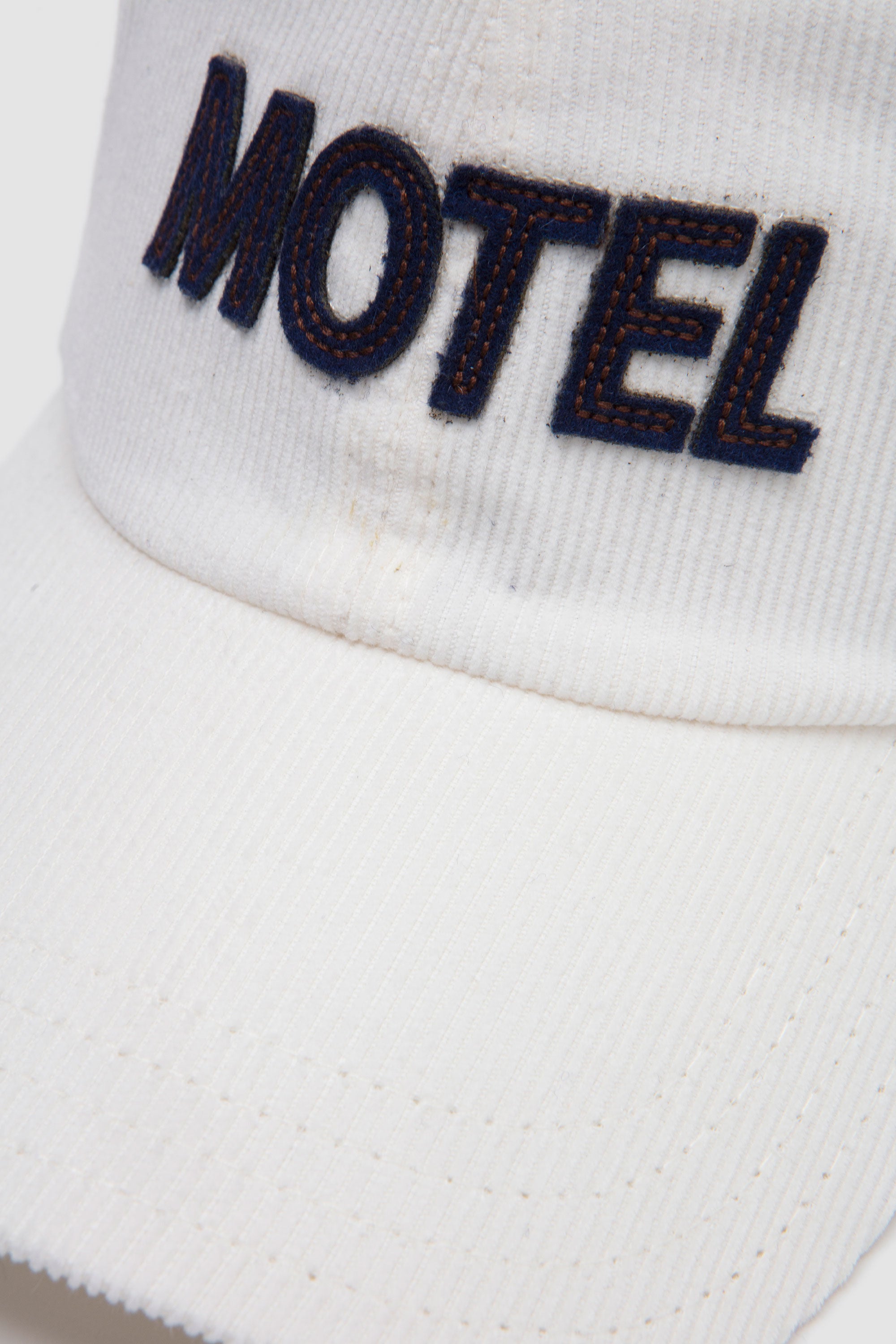 Motel Cotton Corduroy Baseball Cap Ecru