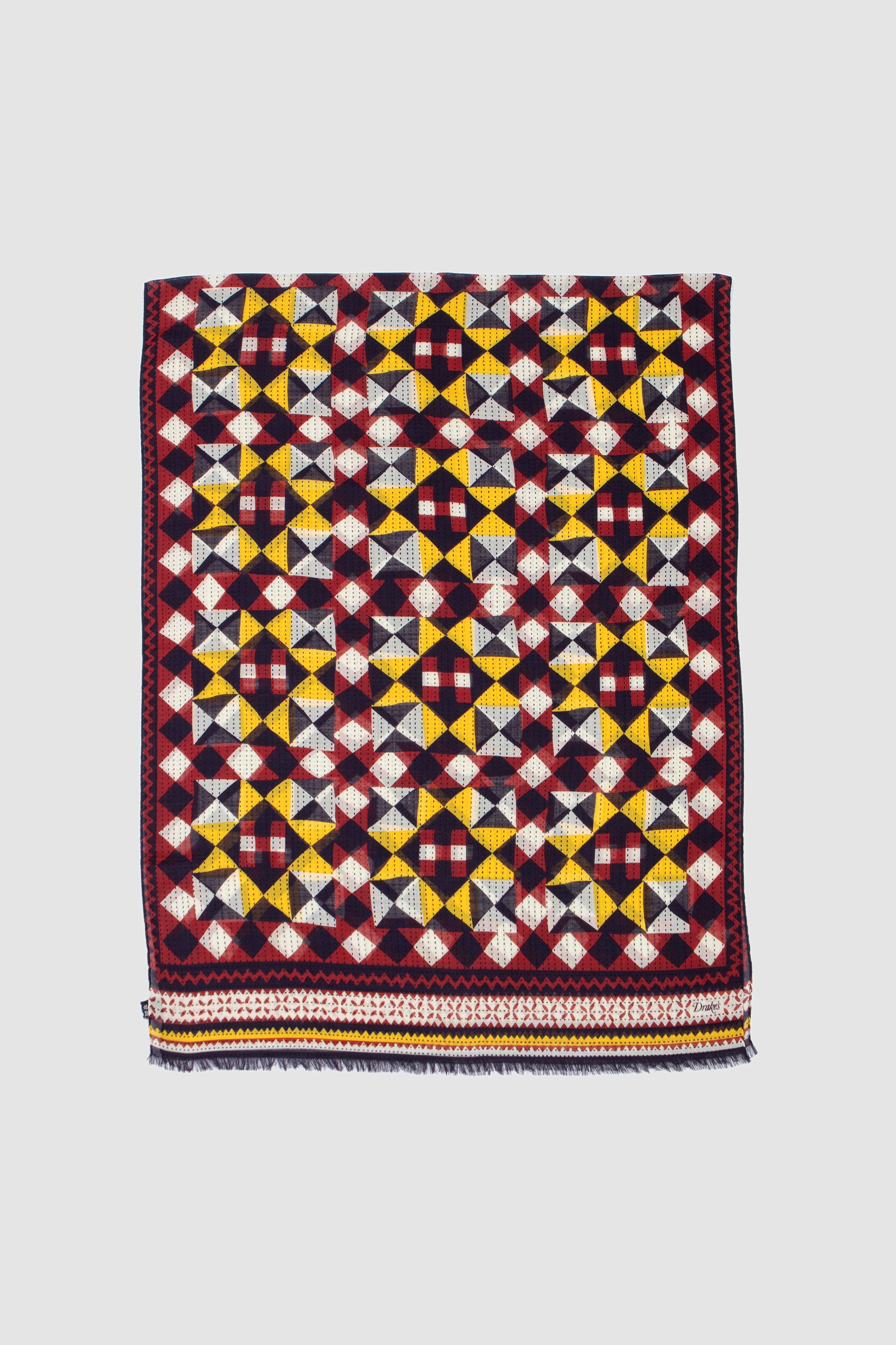 Patchwork Scarf/ Red/ Yellow_2