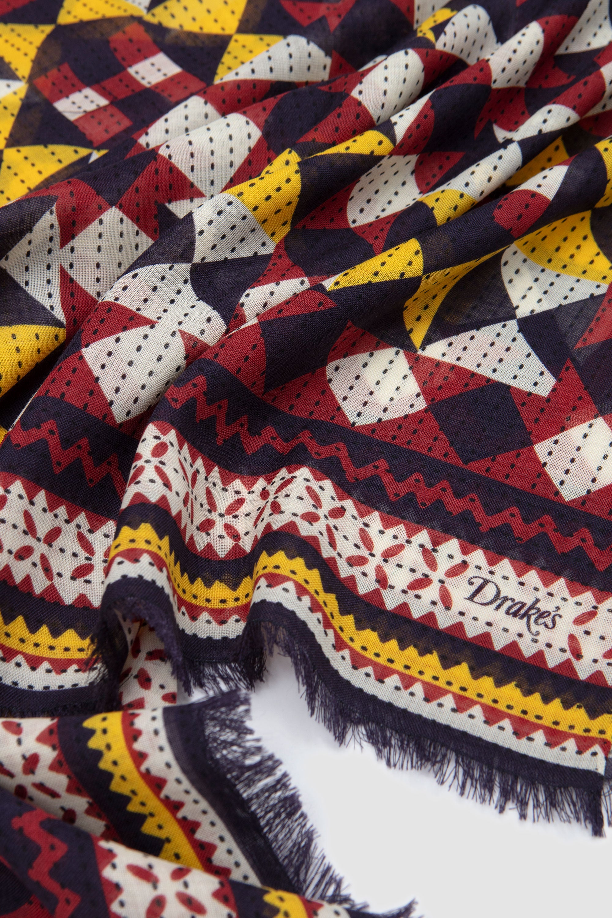 Patchwork Scarf/ Red/ Yellow_3