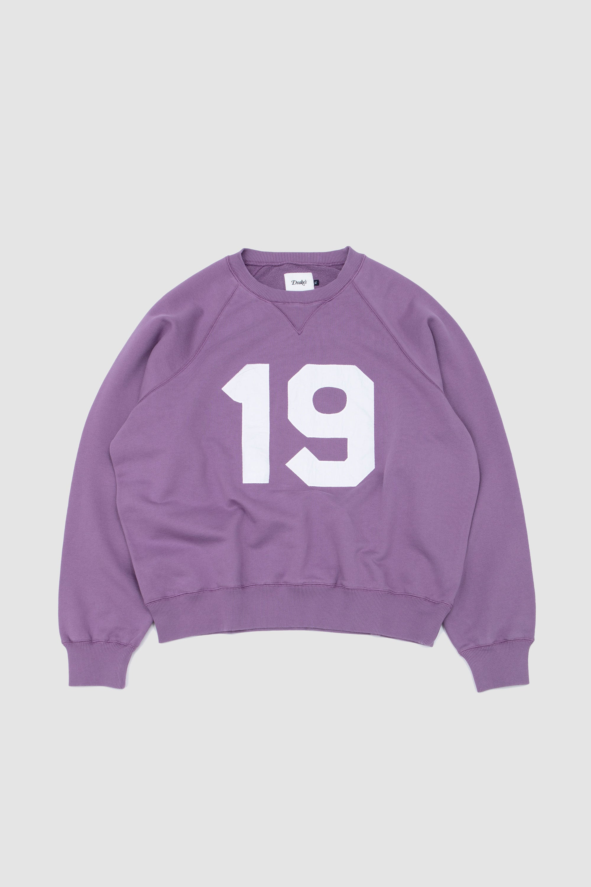 Raglan Sweatshirt '1977' Applique Faded Purple