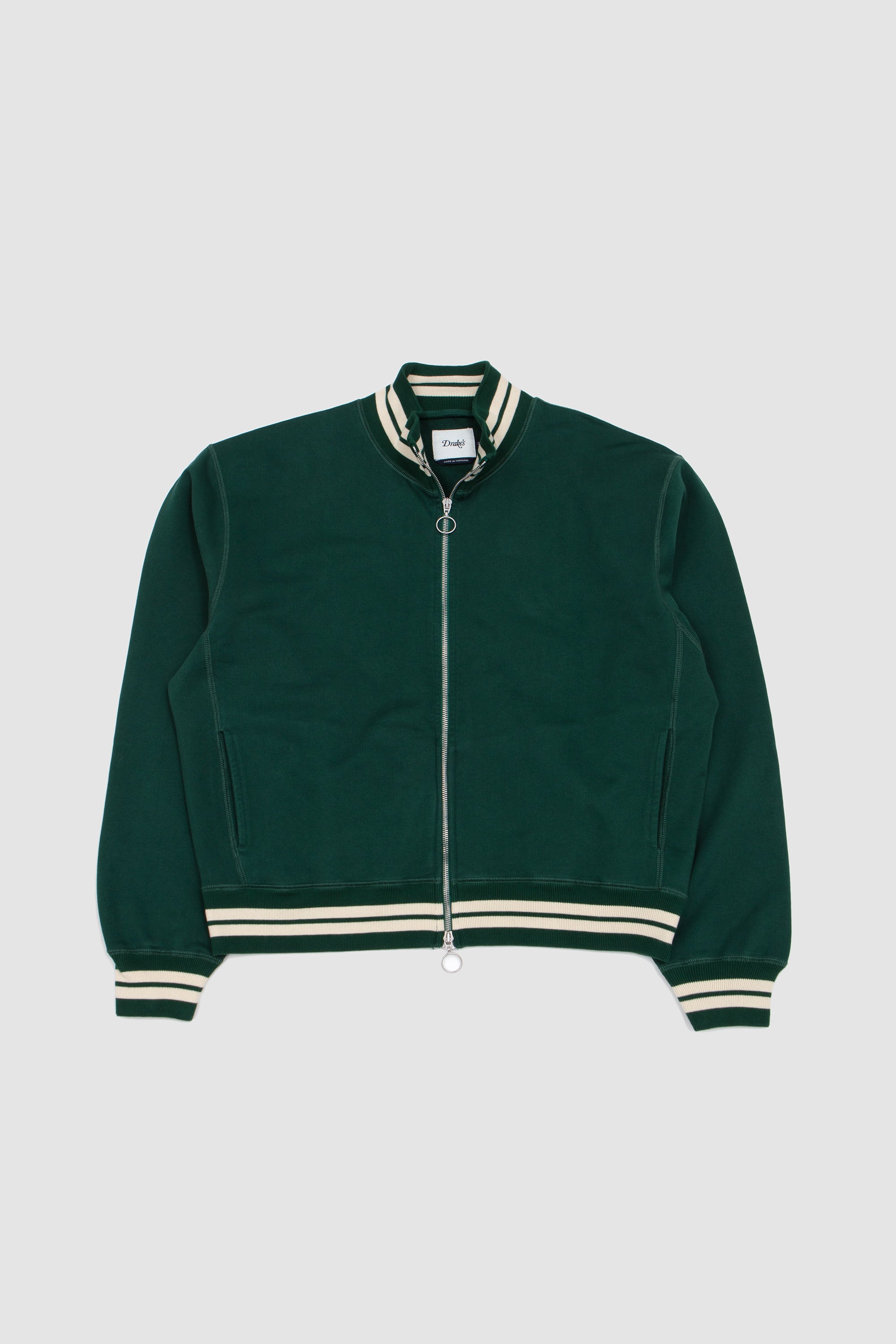 Stripe Accent Jersey Tracktop Green/ Ecru