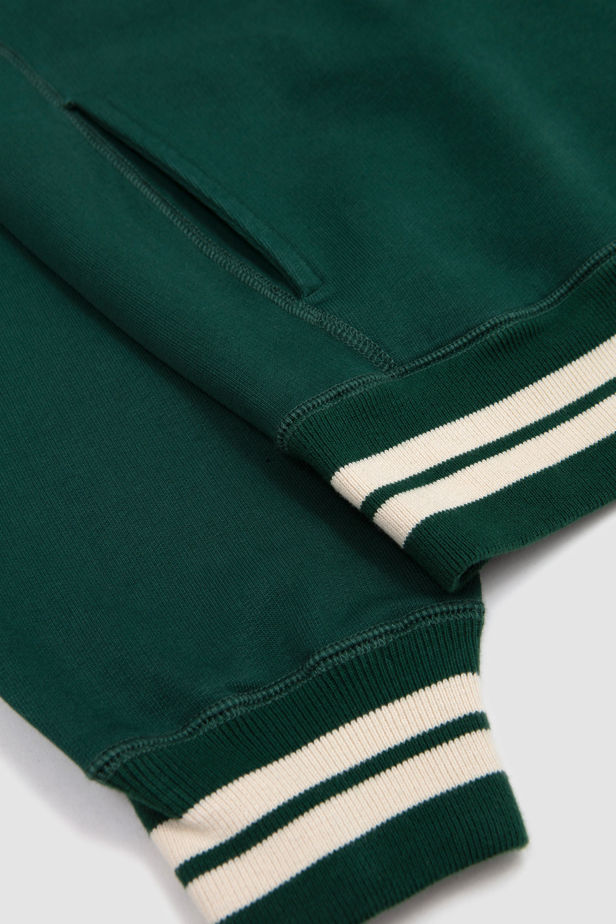 Stripe Accent Jersey Tracktop Green/ Ecru