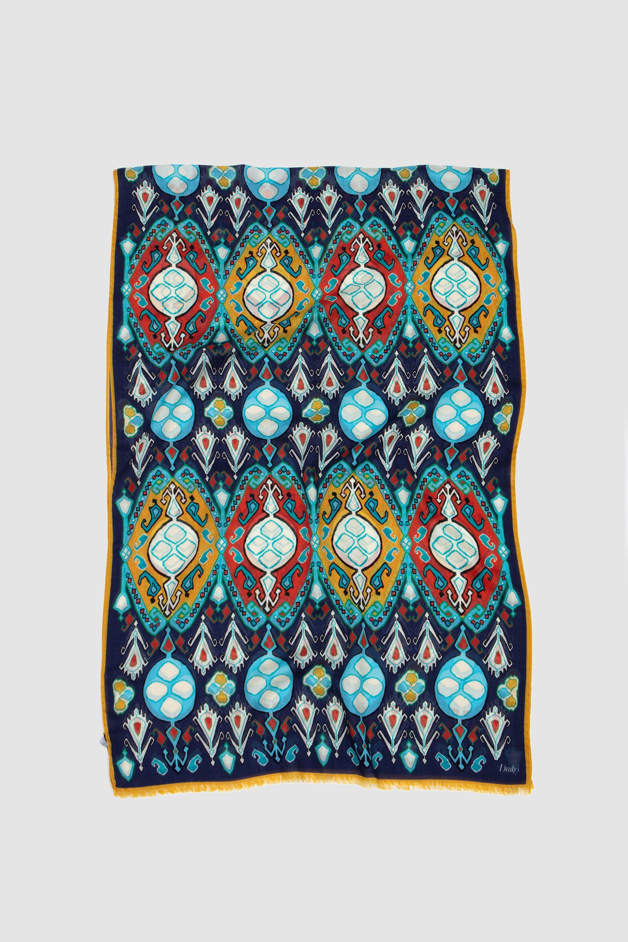 Tapestry Print Scarf Navy