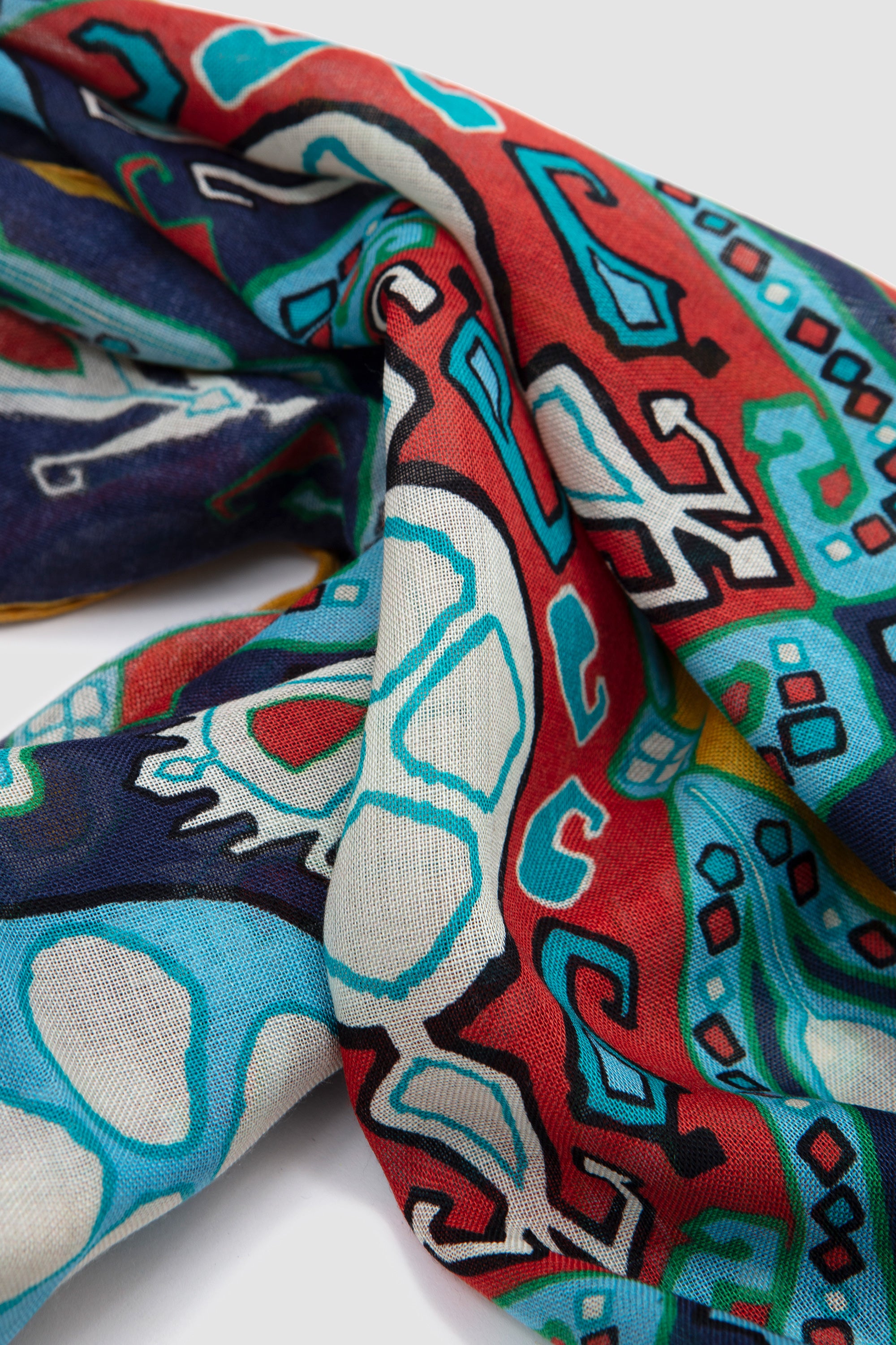 Tapestry Print Scarf Navy_4