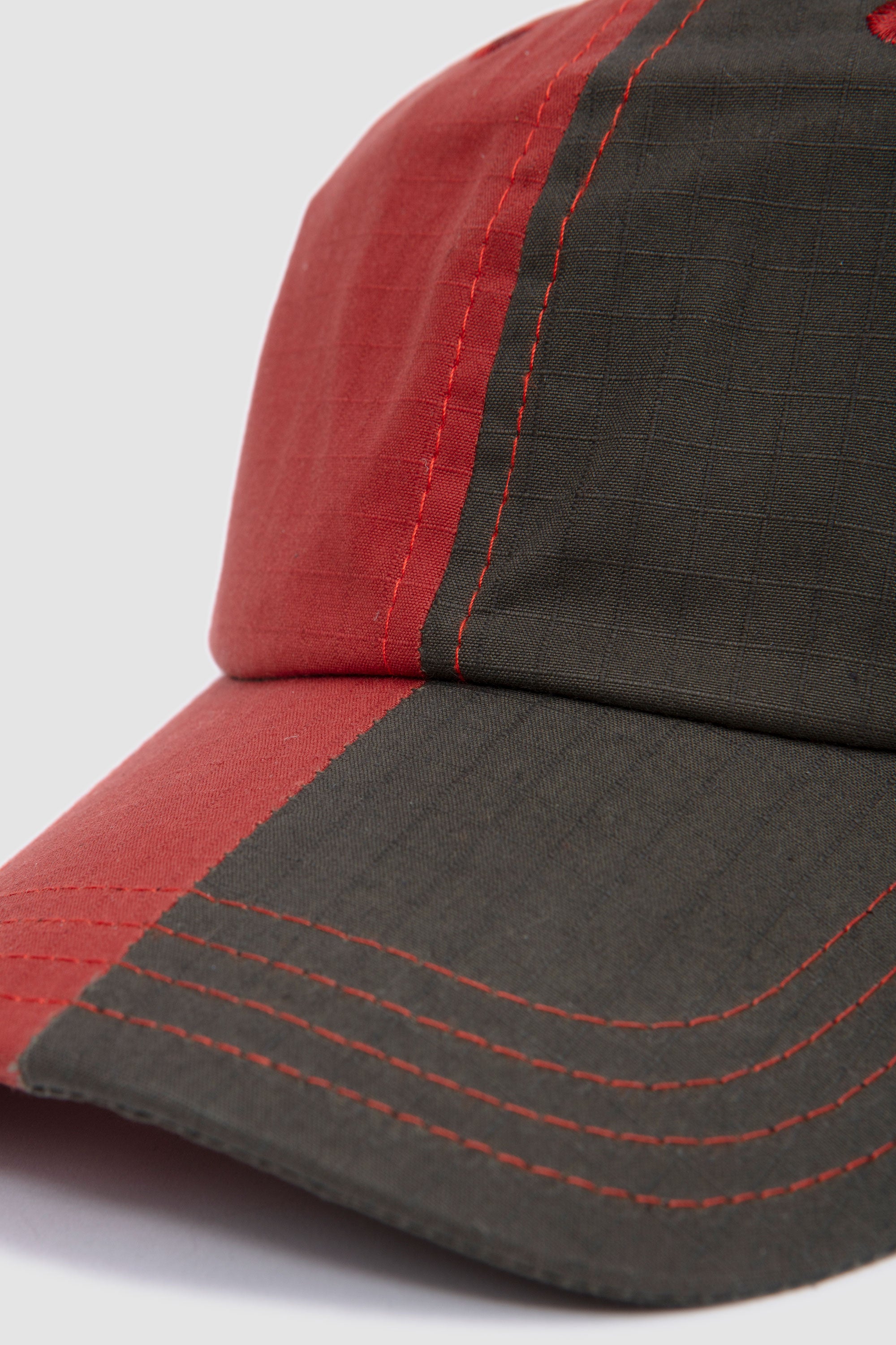 Two-Ton Ripstop Baseball Cap Red/ Olive