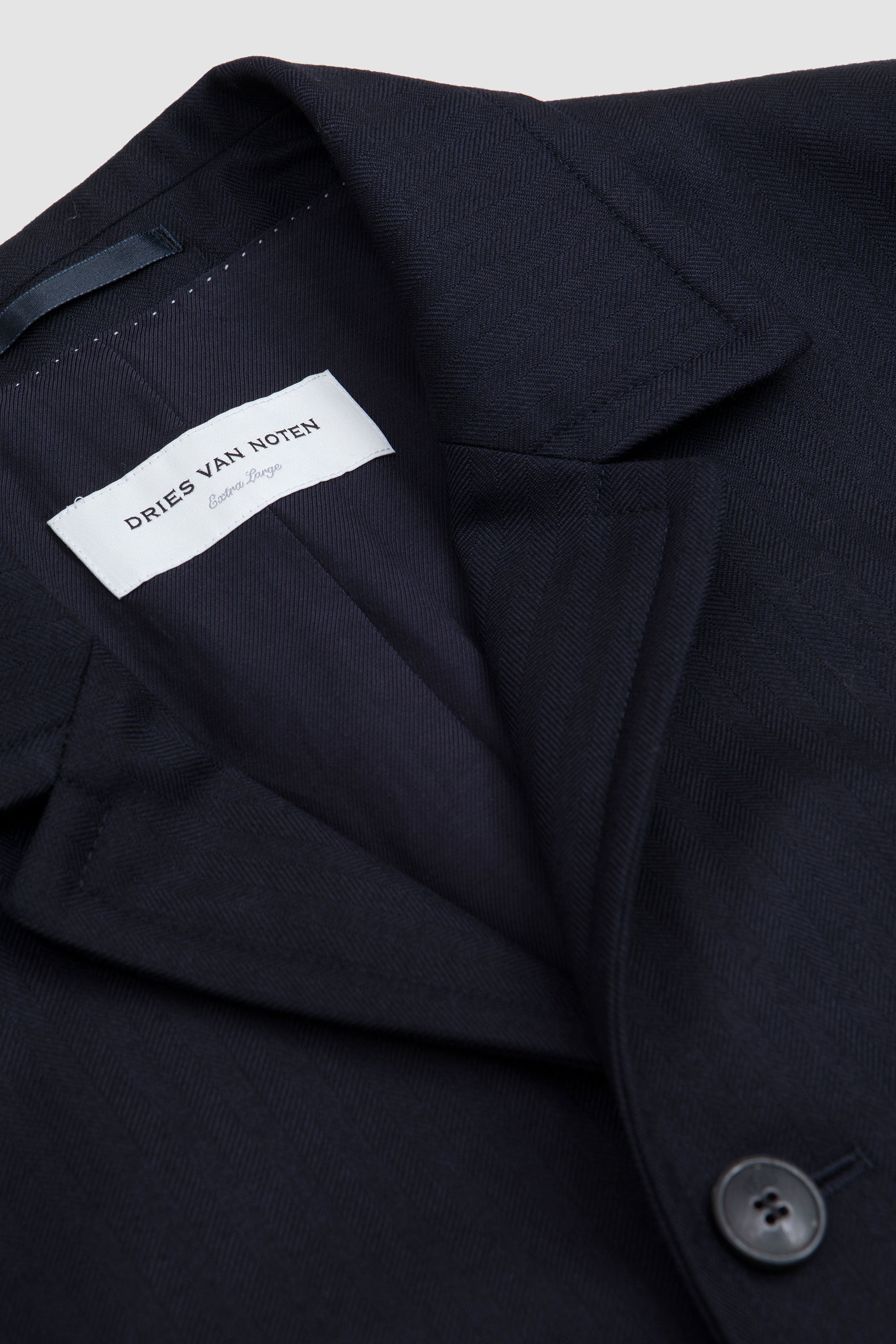 【DRIES VAN NOTEN】Bayos 3-Button Jacket Navy Dries Van Noten Slim Fit Navy 3 Button Blazer Jacket 48