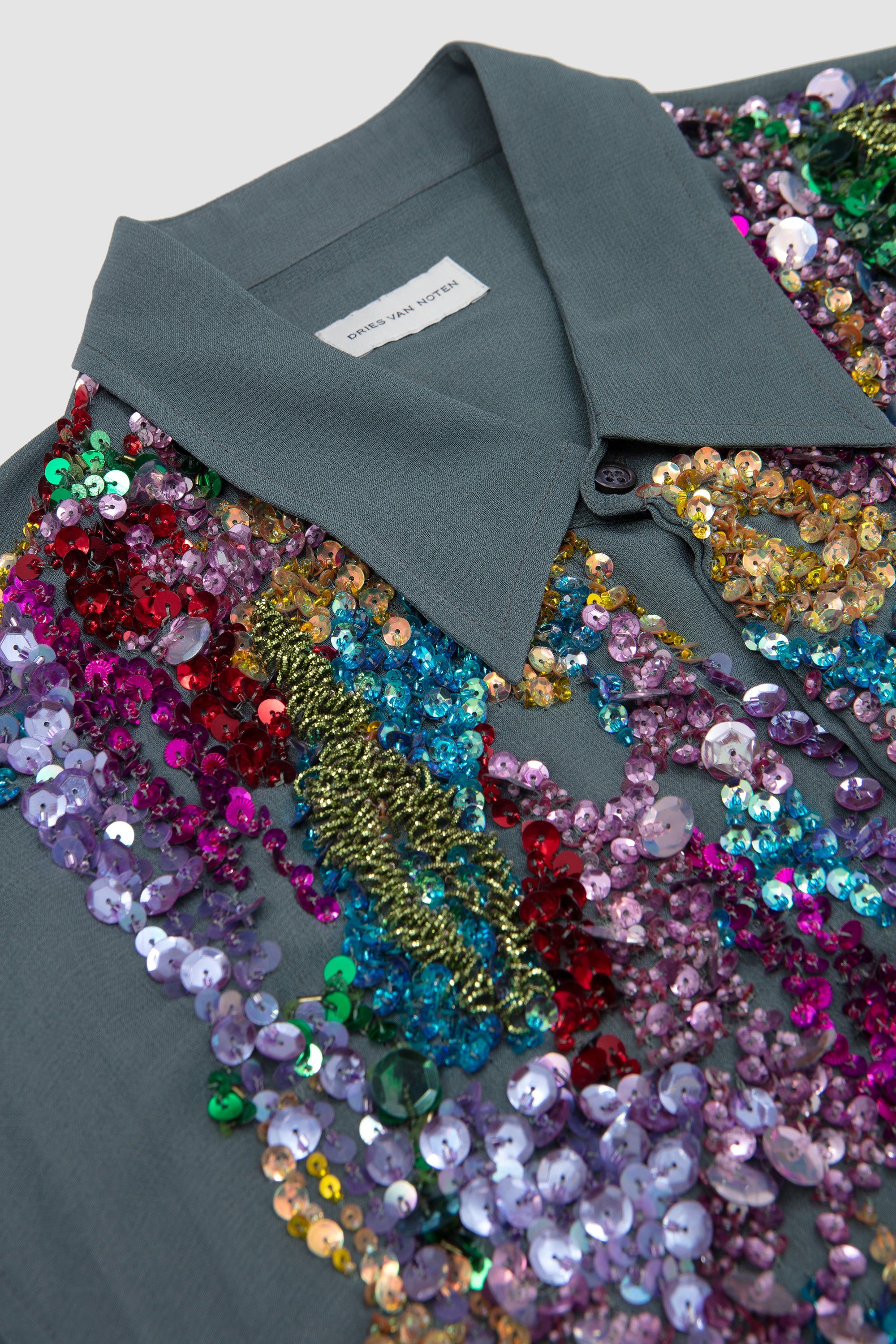 Caper Embellished Shirt Light Grey