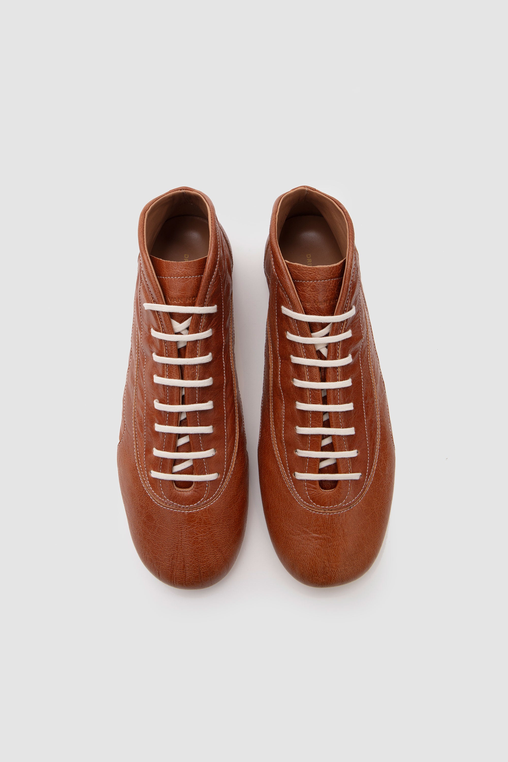 Leather Ballerina Sneakers Cognac_3