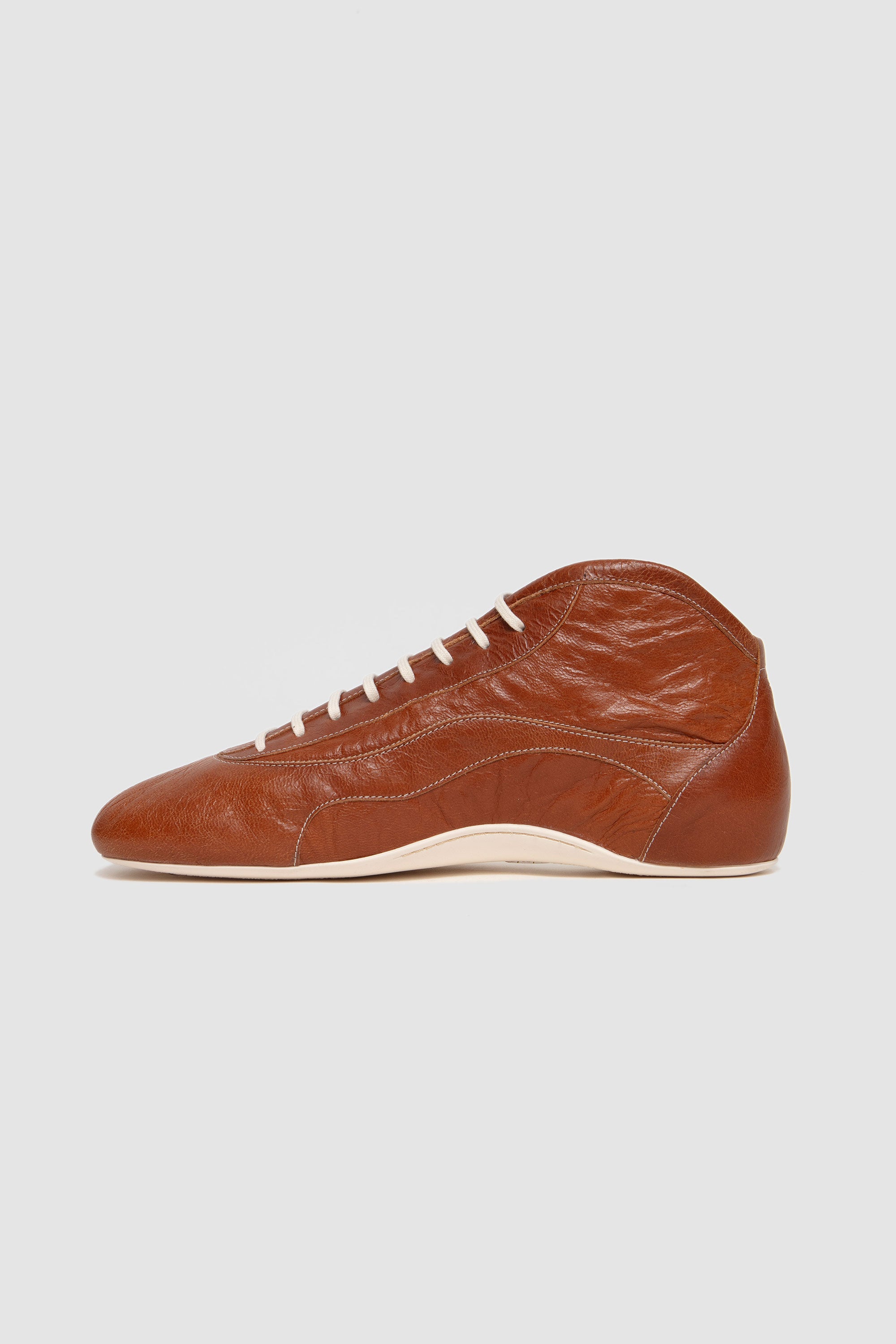 Leather Ballerina Sneakers Cognac_4
