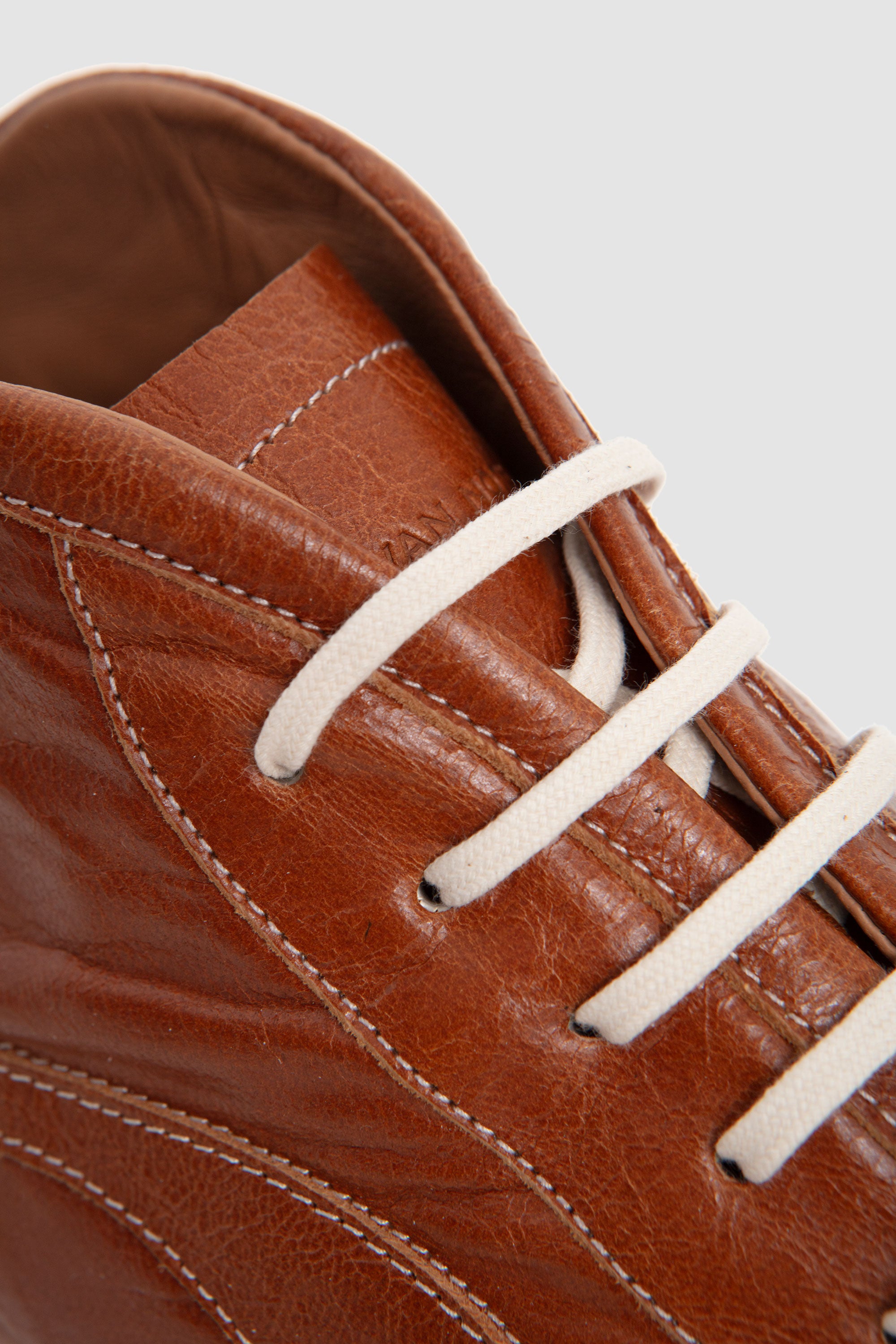Leather Ballerina Sneakers Cognac_5