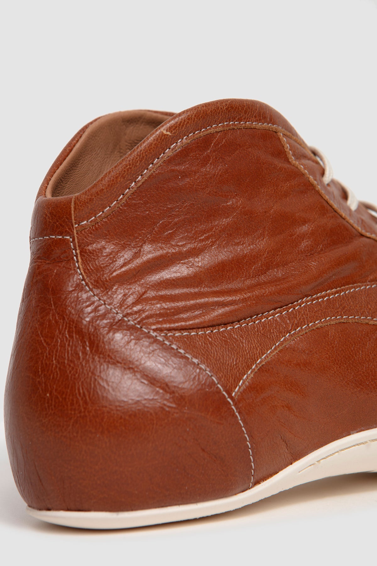 Leather Ballerina Sneakers Cognac_6